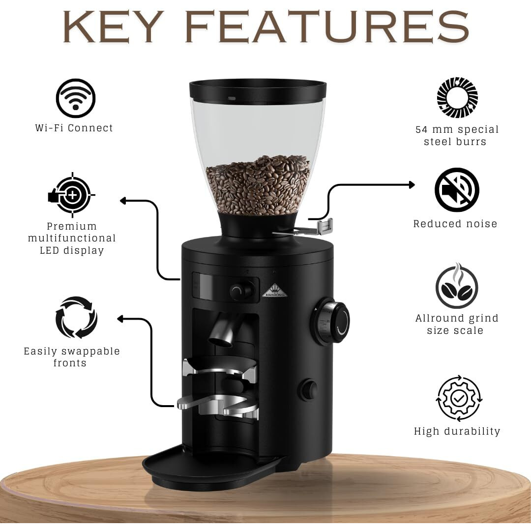 Mahlknig X54 Allround Electric Coffee Grinder, Coffee Bean Grinder, Burr Coffee Grinder, Coffee Grinders For Home Use With Stepless Adjustment For Precise Grinds, Capacity - 250 Gram