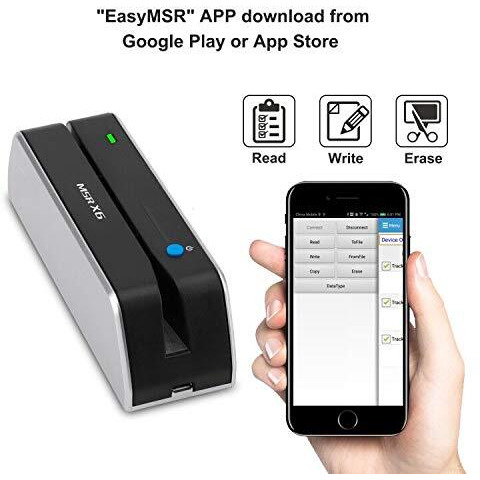 Msr X6 Bluetooth Vip Card Swiper Reader Writer Encoder Hico 3 Tracks Usb And Bluetooth