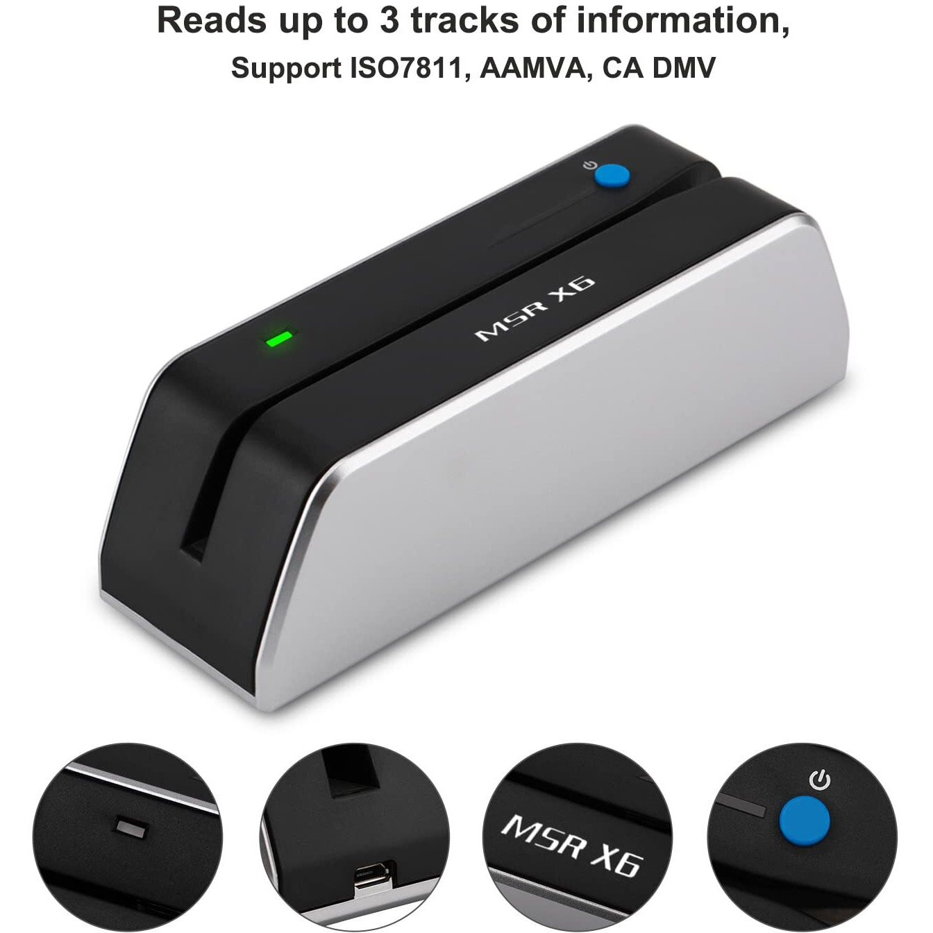 Msr X6 Bluetooth Vip Card Swiper Reader Writer Encoder Hico 3 Tracks Usb And Bluetooth