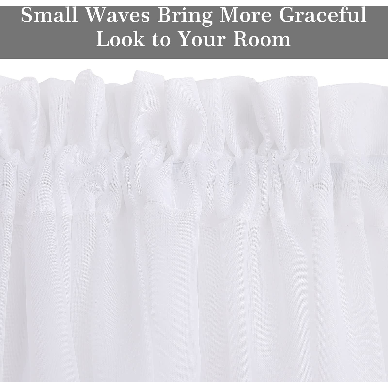 Rose Home Fashion Rhf Voile French Door Curtains Set Of 2 Panels, Sidelight Curtains For Front Door Sheer Panels, 40W By 72L, White Sheer Glass Door Curtains With Tieback (W40 X L72|2 Panels, White)
