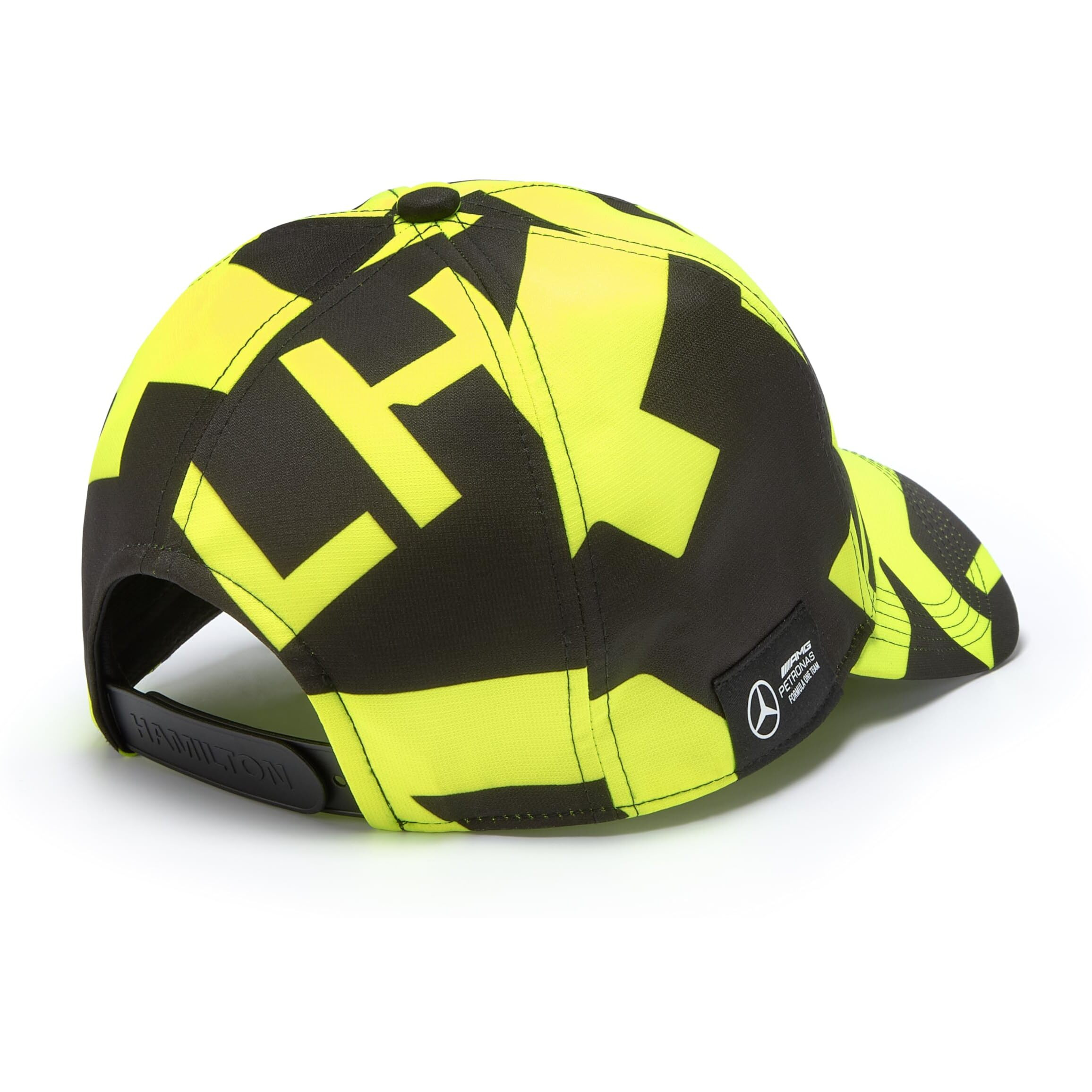 Mercedes Amg Petronas F1 Lewis Hamilton Aop Hat - Black//Yellow - One Size Fits Most