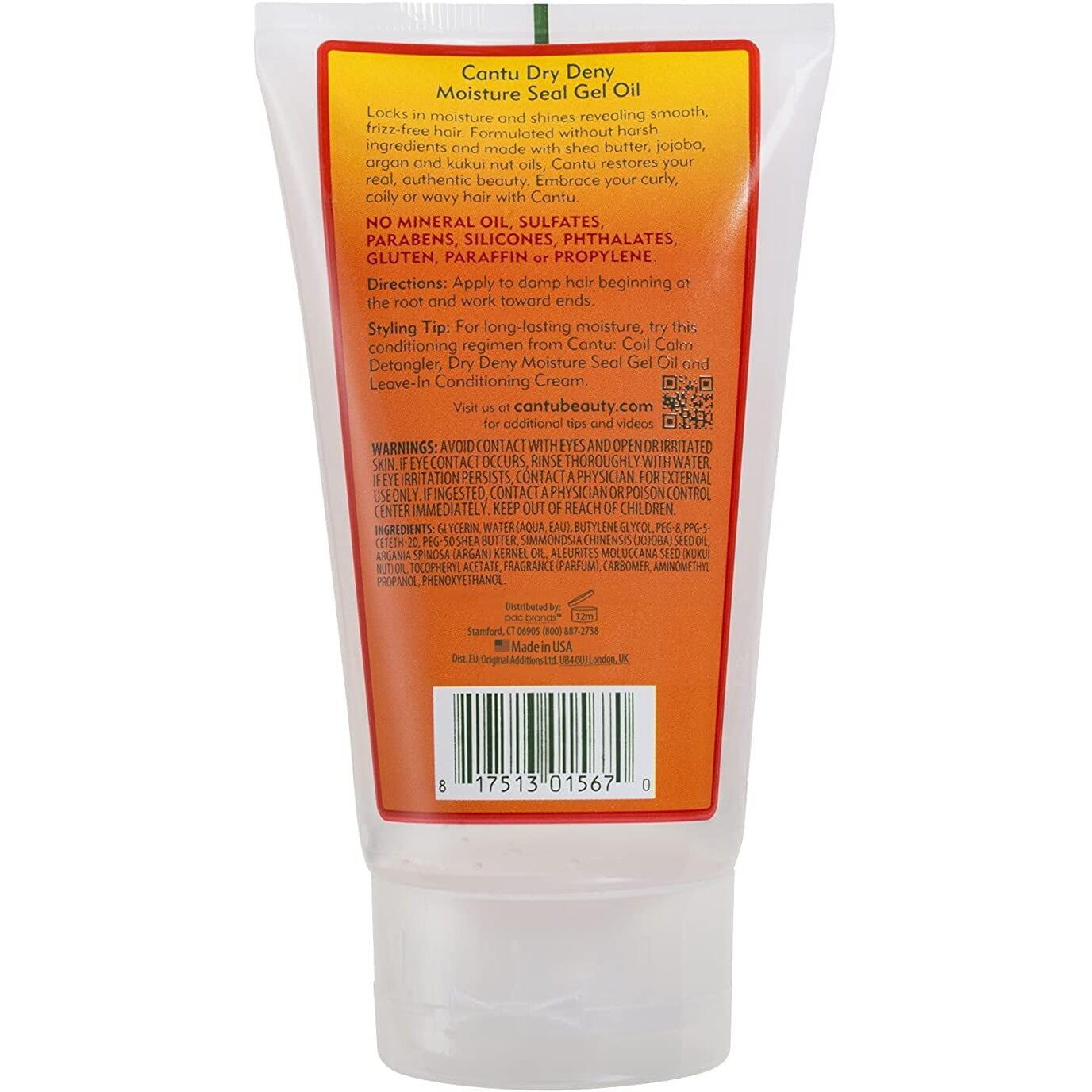 Cantu Shea Butter For Natural Hair Dry Deny Moisture Seal Gel Oil, 5 Ounce