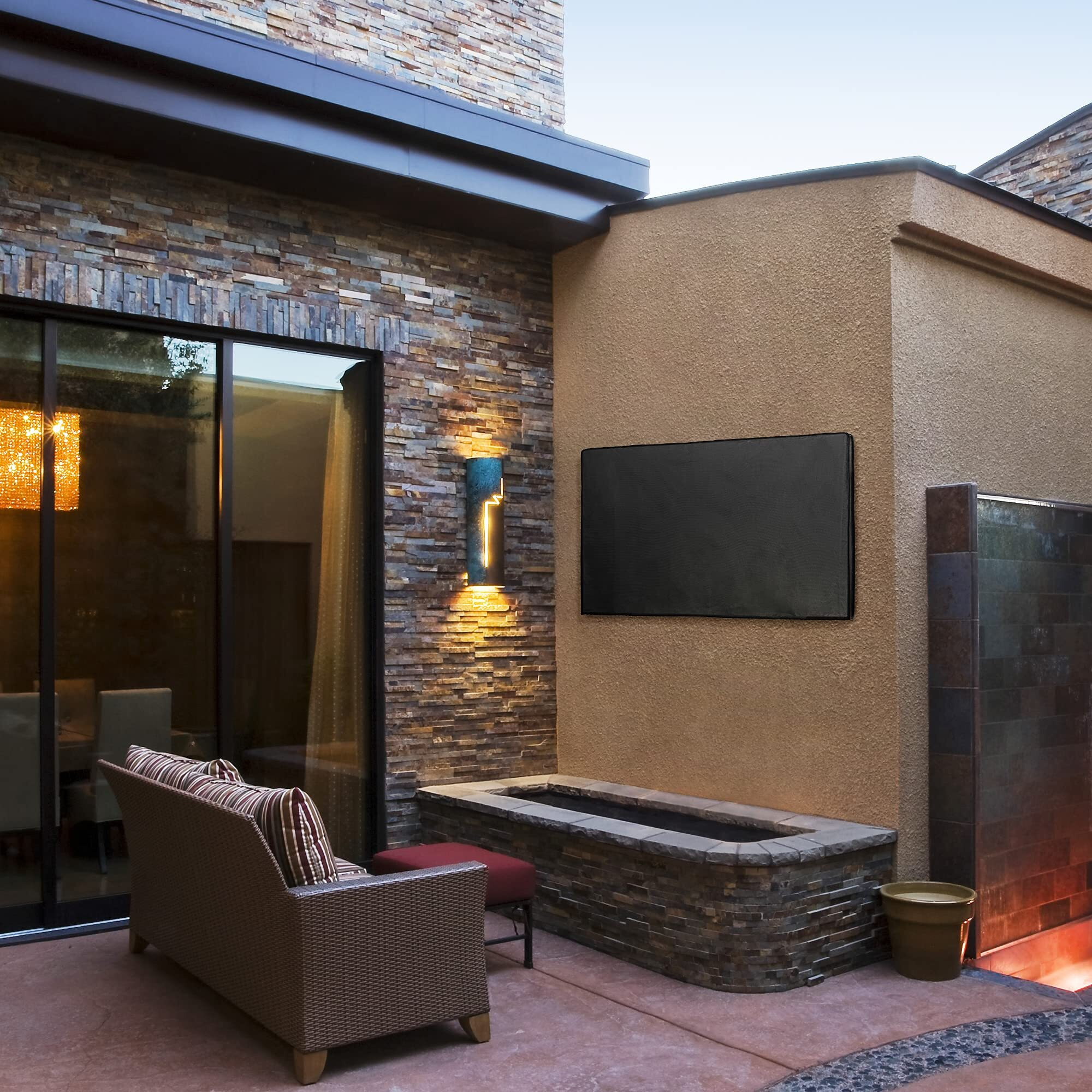 Kwmobile Outdoor Tv Cover For 55"" Tv - Weatherproof Dustproof Tv Screen Protector - Black