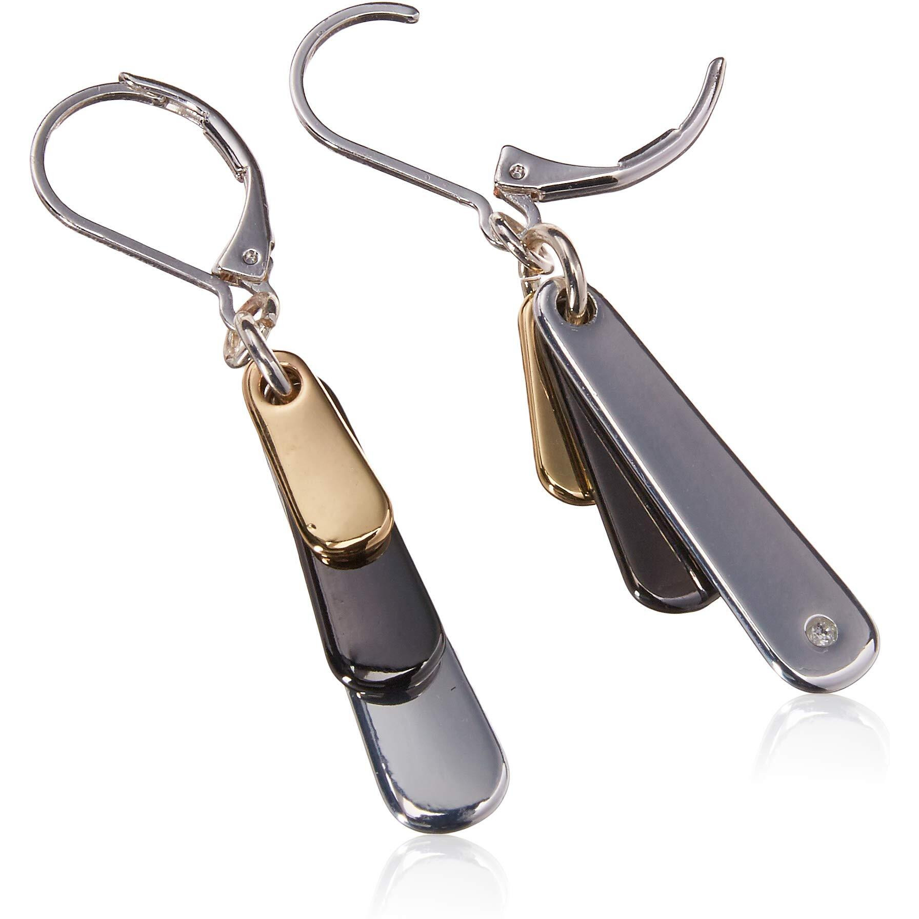 Nine West "&quotMetal Motion"" Tri-Tone Shaky Drop Earrings, Multi