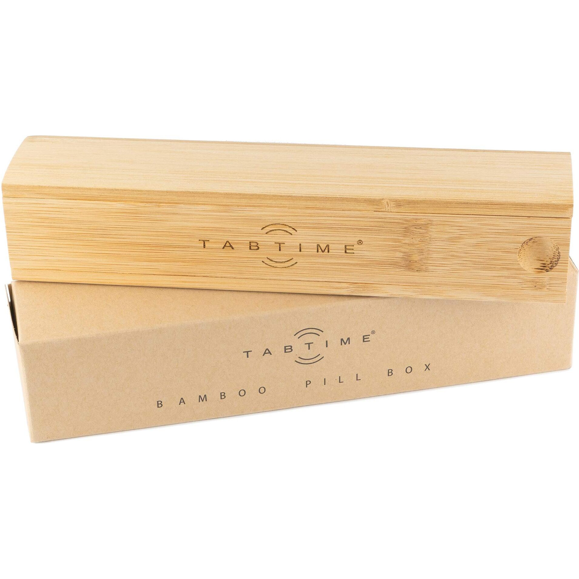 Tabtime Bamboo Weekly Pill Organizer, 7 Day Tablet Organizer, Perfect As A Vitamin Or Supplement Organizer