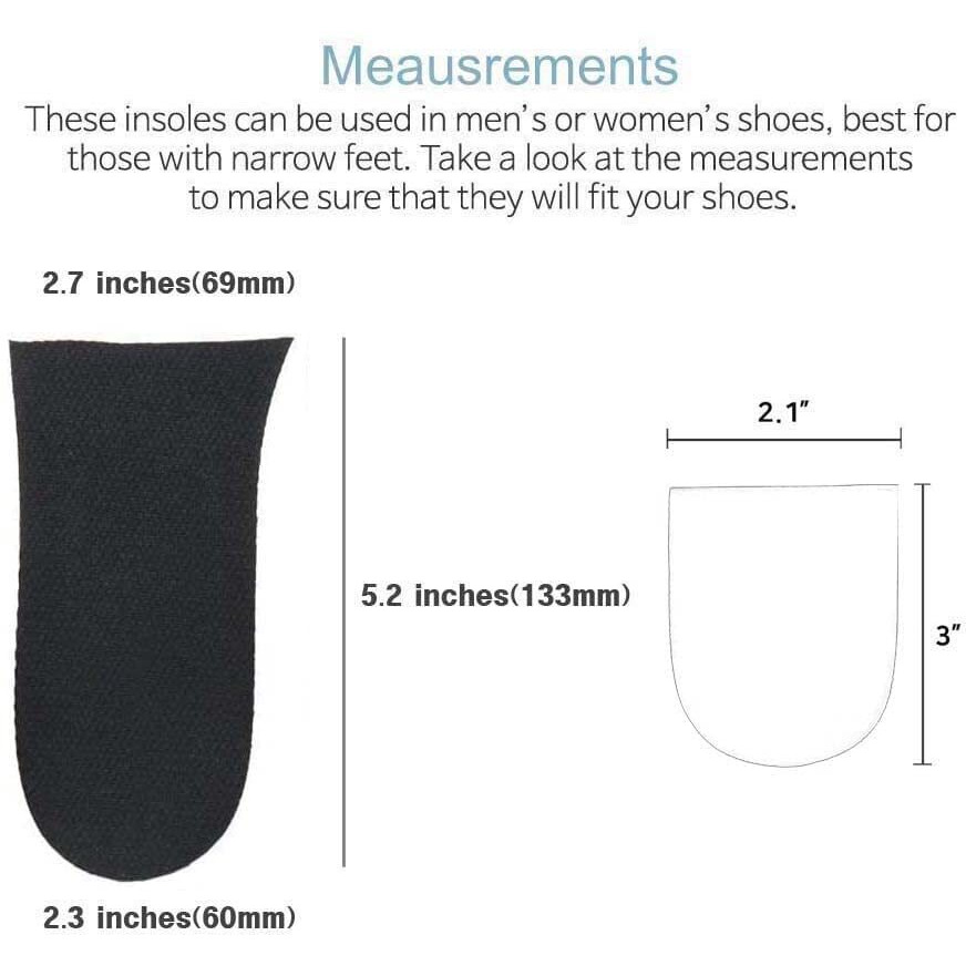 12Mm(1/2 Inch) Limb Leg Length Discrepancies Lld Heel Inserts Insoles (2 Medium Lefts)