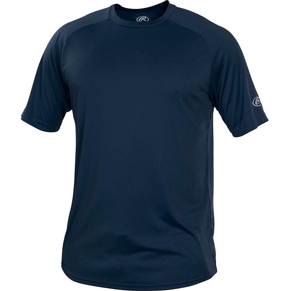 Rawlings Men's Crew Neck Tech Tee Shirt Series, Navy, Large