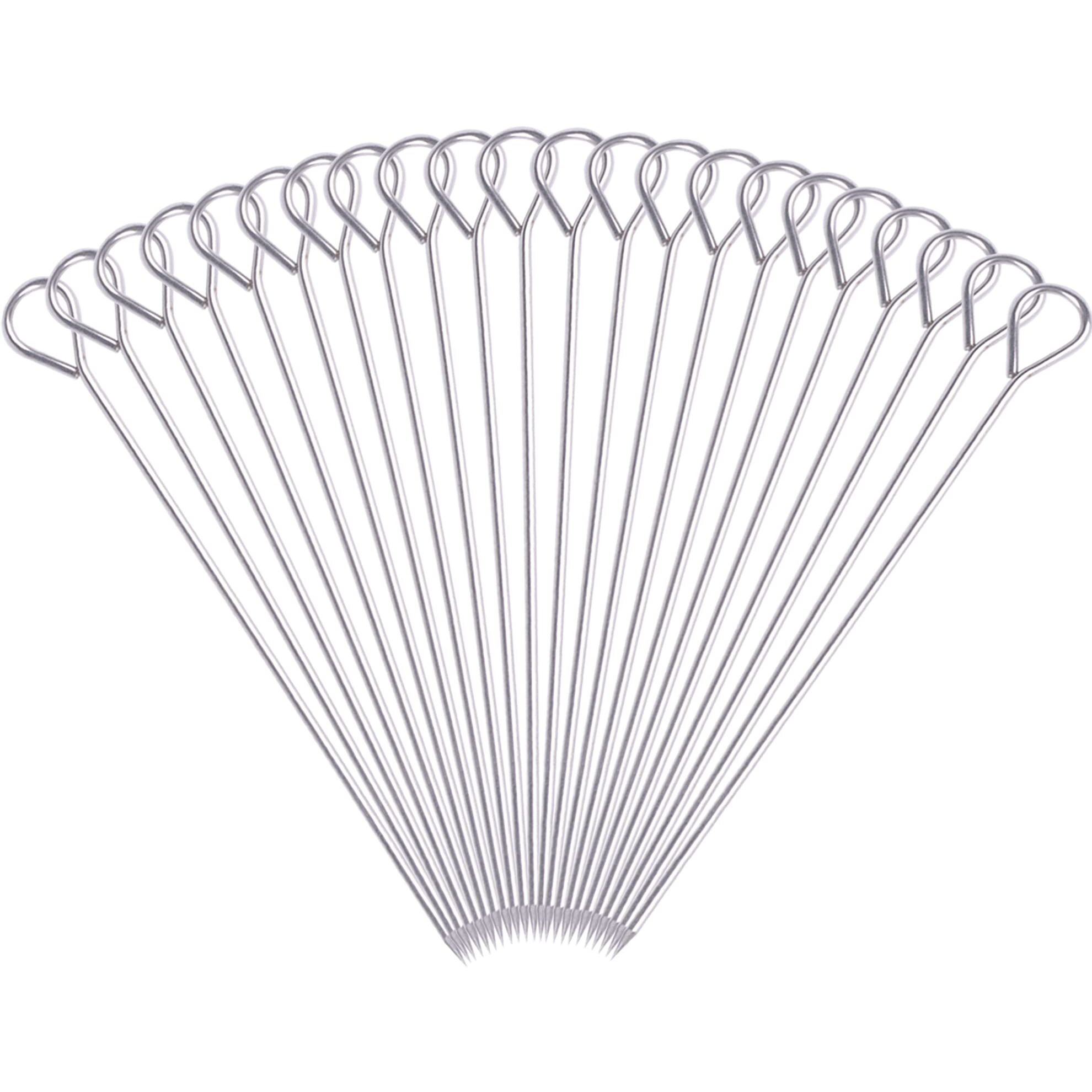 8 Inch Metal Kabob Skewers,Honshen Bbq Skewers,Reusable Stainless Steel Barbecue Skewer Sticks For Grilling Kebob Meat Chicken Vegetable Appetiser,Pack Of 30 (8 Inch Skewers 30P)