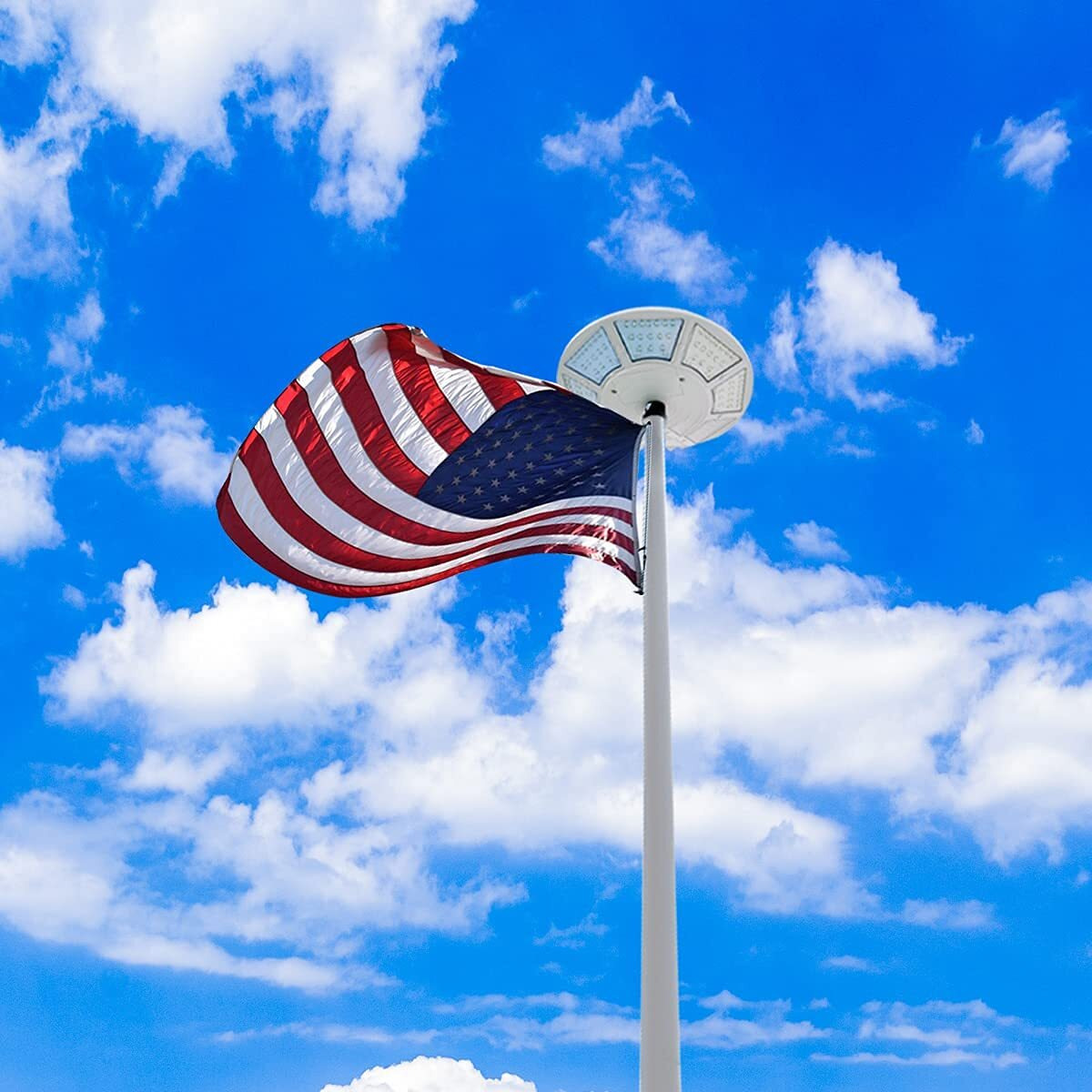 Enrybia Flag Pole Light Solar Powered, 200 Super Bright Led Solar Flagpole Light Outdoor Waterproof Dusk To Dawn 100% Flag Coverage For 15 To 25Ft Flag Poles Fits 0.5"" Wide Flag Ornament Spindles