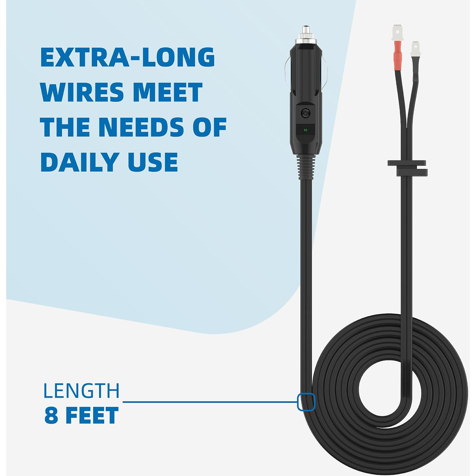 Upgrade 12V Thermoelectric Cooler Power Cord Adapter Replacement For Coleman Thermoelectric Cooler, For Coleman Electric Cooler Adapter, 8 Ft Cooler Cord W/Fuse, Plug-In Car Cooler Power