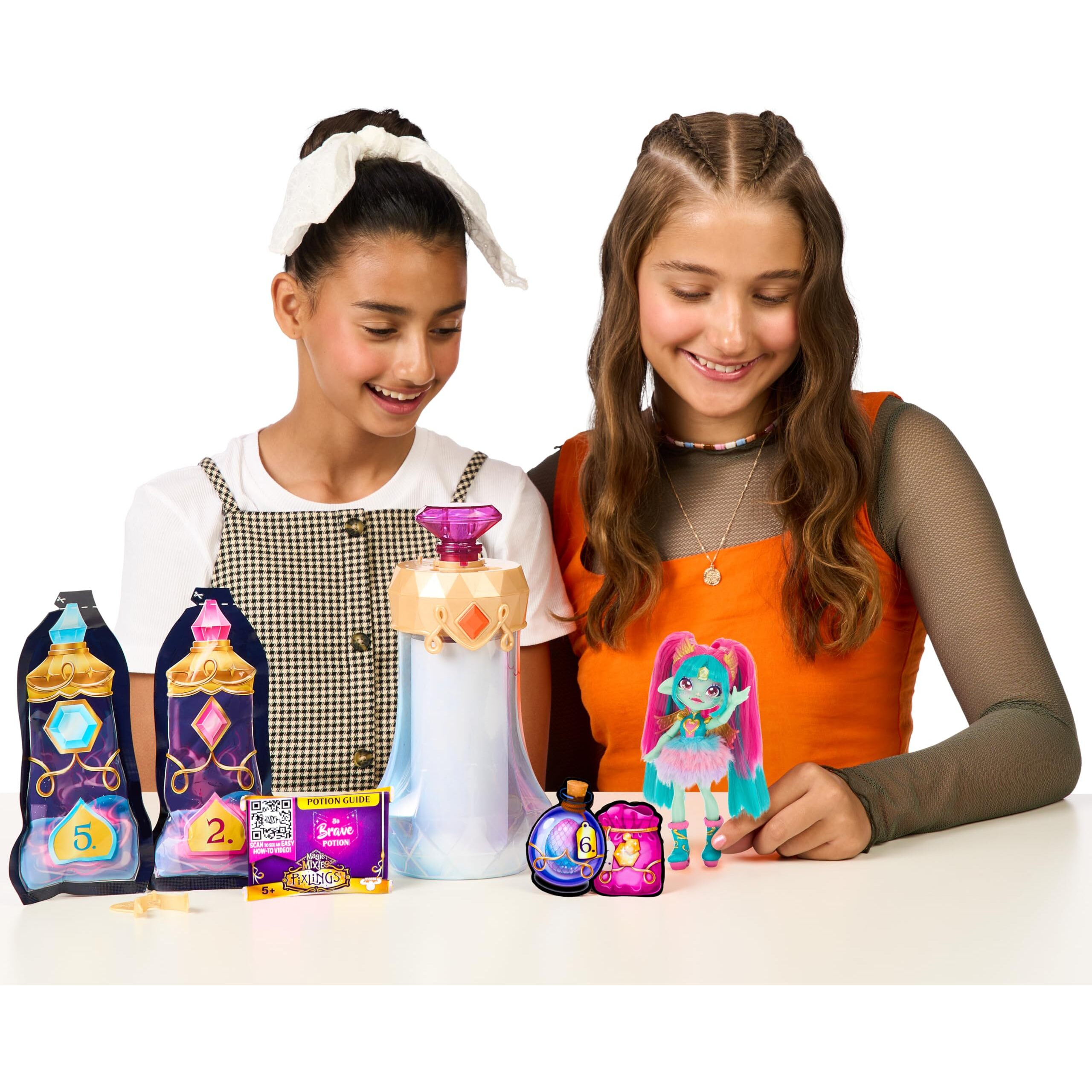 Magic Mixies Amber Dragon Pixling. Magically Reveal A 6.5"" Pixling Doll Inside A Potion Bottle Mix A Magic Potion To Create Your Pixling.