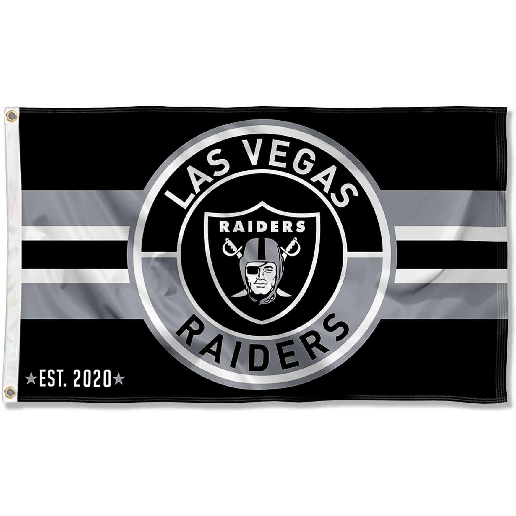 Las Vegas Raiders Patch Button Circle Logo Flag Large 3X5 Banner