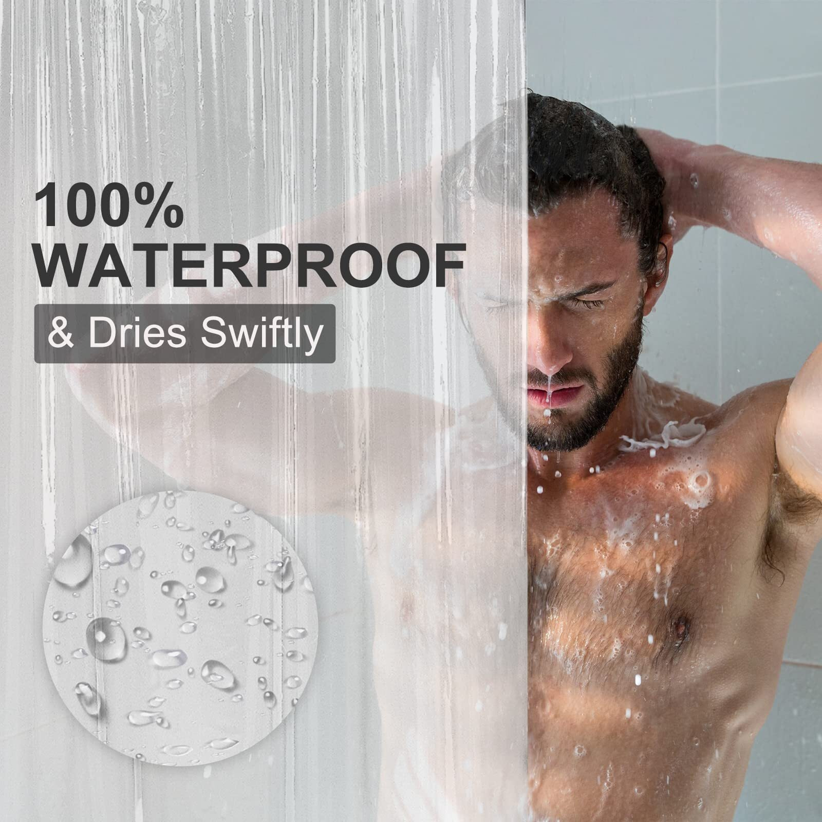 Amazerbath Shower Curtain Liner, 72X72 Clear Shower Curtain Liner, Waterproof Plastic Shower Liner, Cute Lightweight Peva Shower Curtain For Bathroom With 3 Magnets And 12 Rustproof Metal Grommets