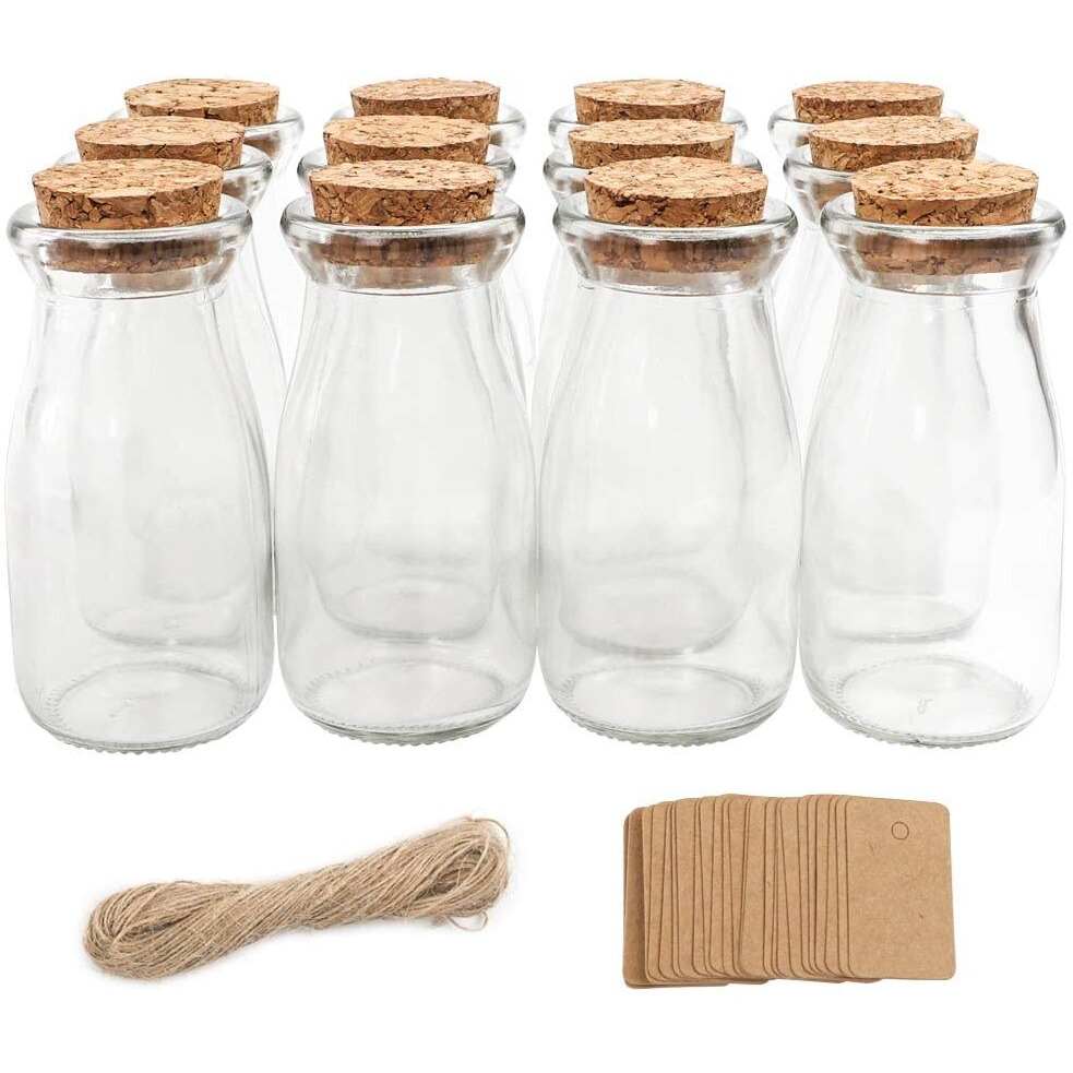 Cucumi 12Pcs 3.4Oz Small Glass Jars With Lids, 100Ml Candy Jars Potion Bottles With Cork, Mini Jars Set For Party Wedding Favors Halloween D  Cor
