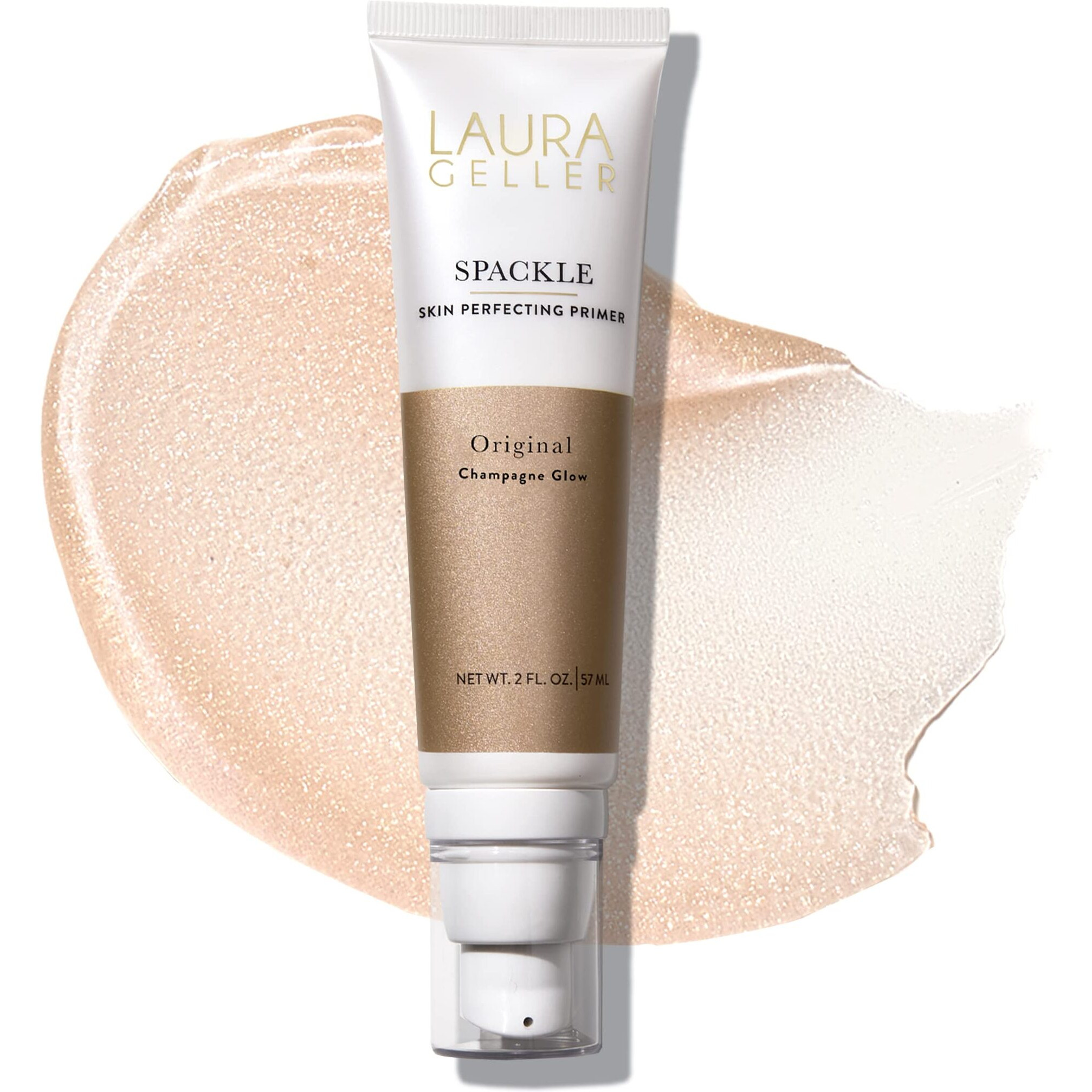 Laura Geller New York Spackle Super-Size - Champagne Glow - 2 Fl Oz - Skin Perfecting Primer Makeup With Hyaluronic Acid - Long-Wear Foundation Face Primer