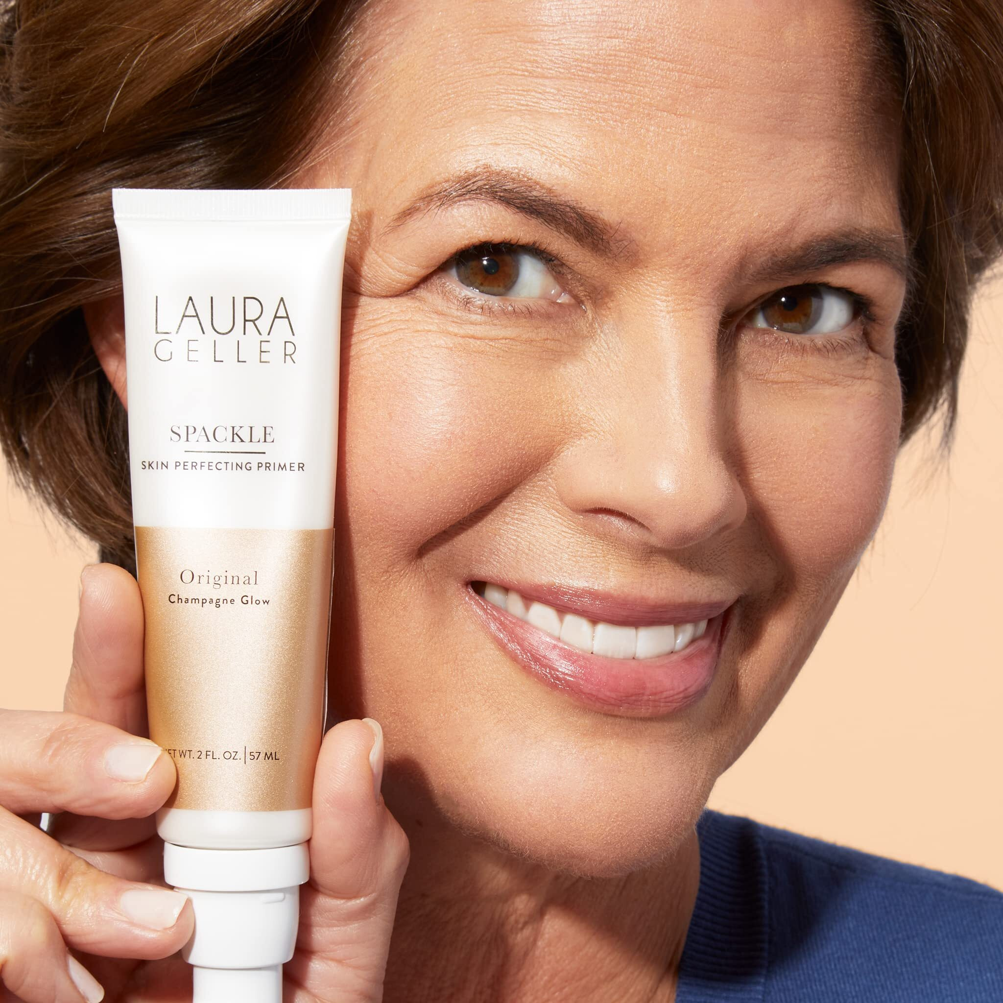 Laura Geller New York Spackle Super-Size - Champagne Glow - 2 Fl Oz - Skin Perfecting Primer Makeup With Hyaluronic Acid - Long-Wear Foundation Face Primer