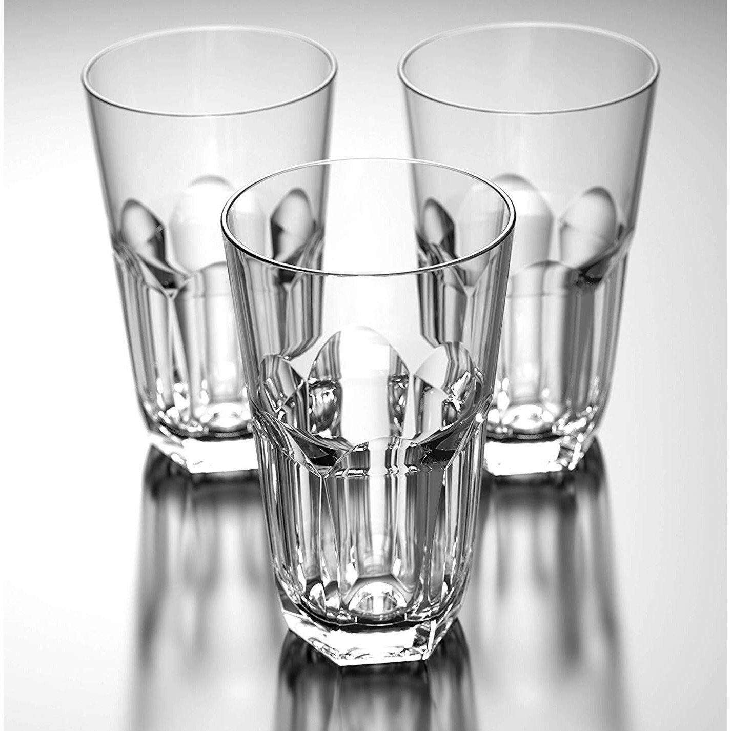 Qg 23 Oz Clear Unbreakable Plastic Tumbler With Hexagonal Base Set Of 6