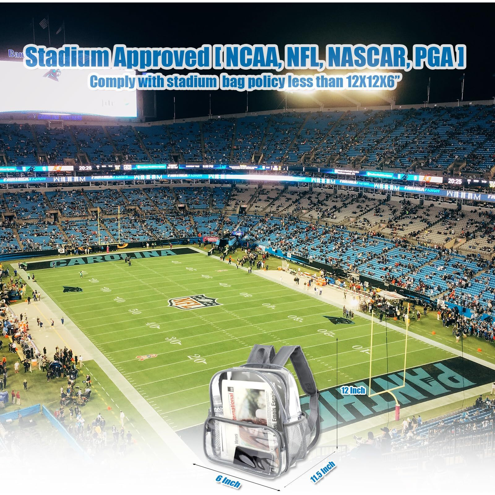 Heavy Duty Clear Backpack Stadium Approved 12X12X6 Clear Mini Backpack See Through Transparent Small Clear Backpack Plastic Pvc Stadium Backpacks,Gray