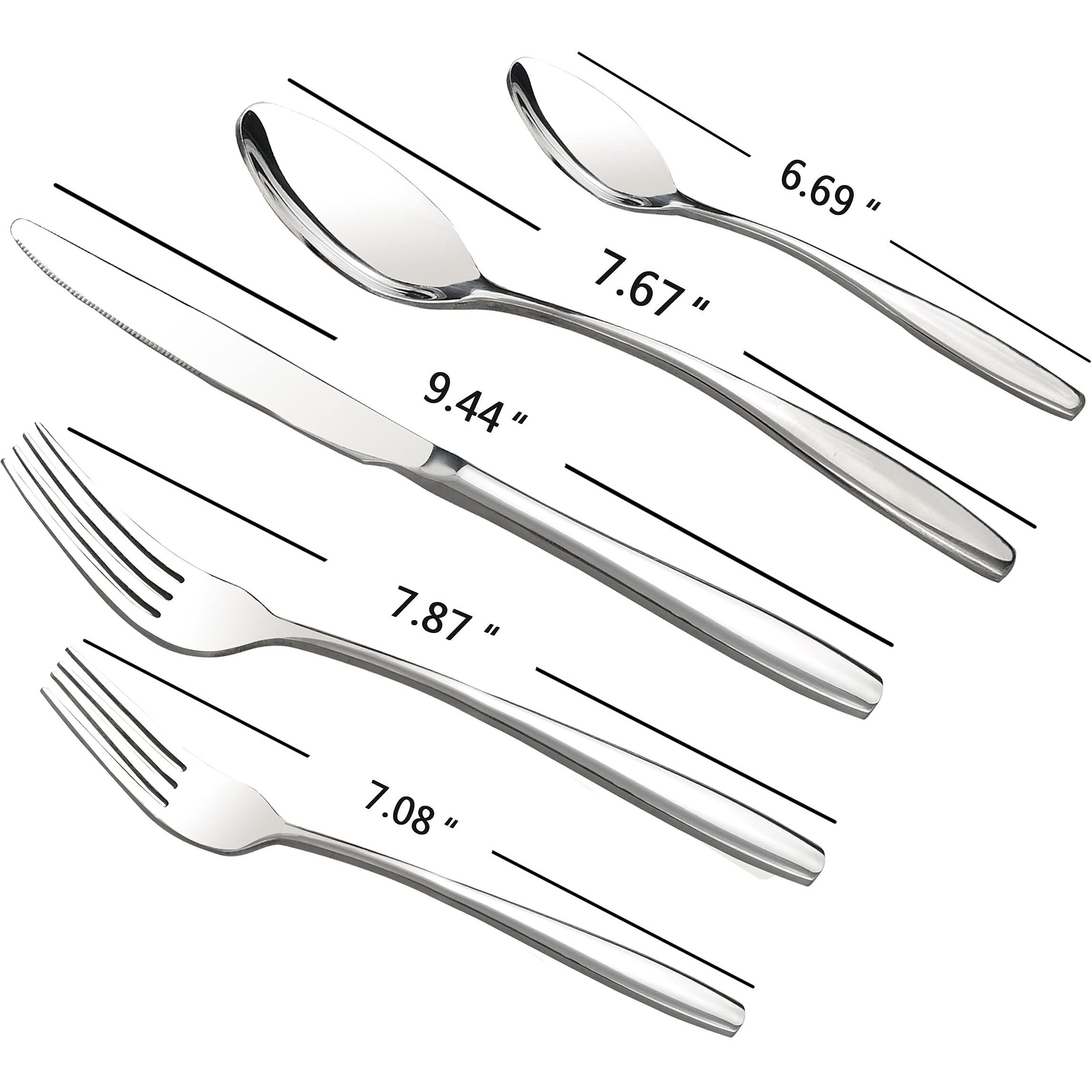Ggbin 60 Pieces Kitchen Silverware Set Service For 12, Stainless Steel Dinner Table Flatware Set
