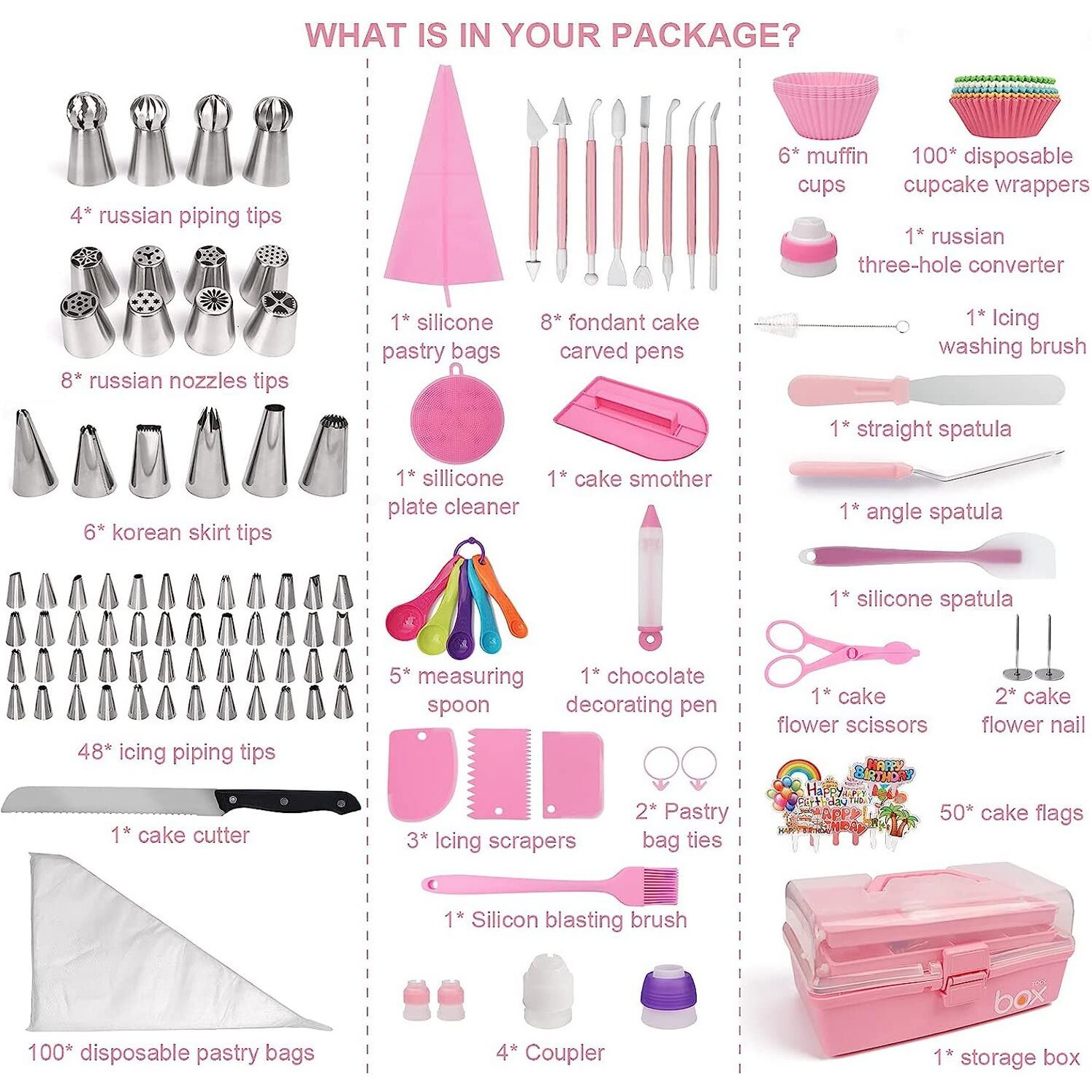 Arnision 359Pcs Cake Decorating Baking Supplies Kit, Baking Set With 66 Piping Tips, Icing Bags And Tips Set For Beginners,Baking Tools,Cupcake Decorating Kit