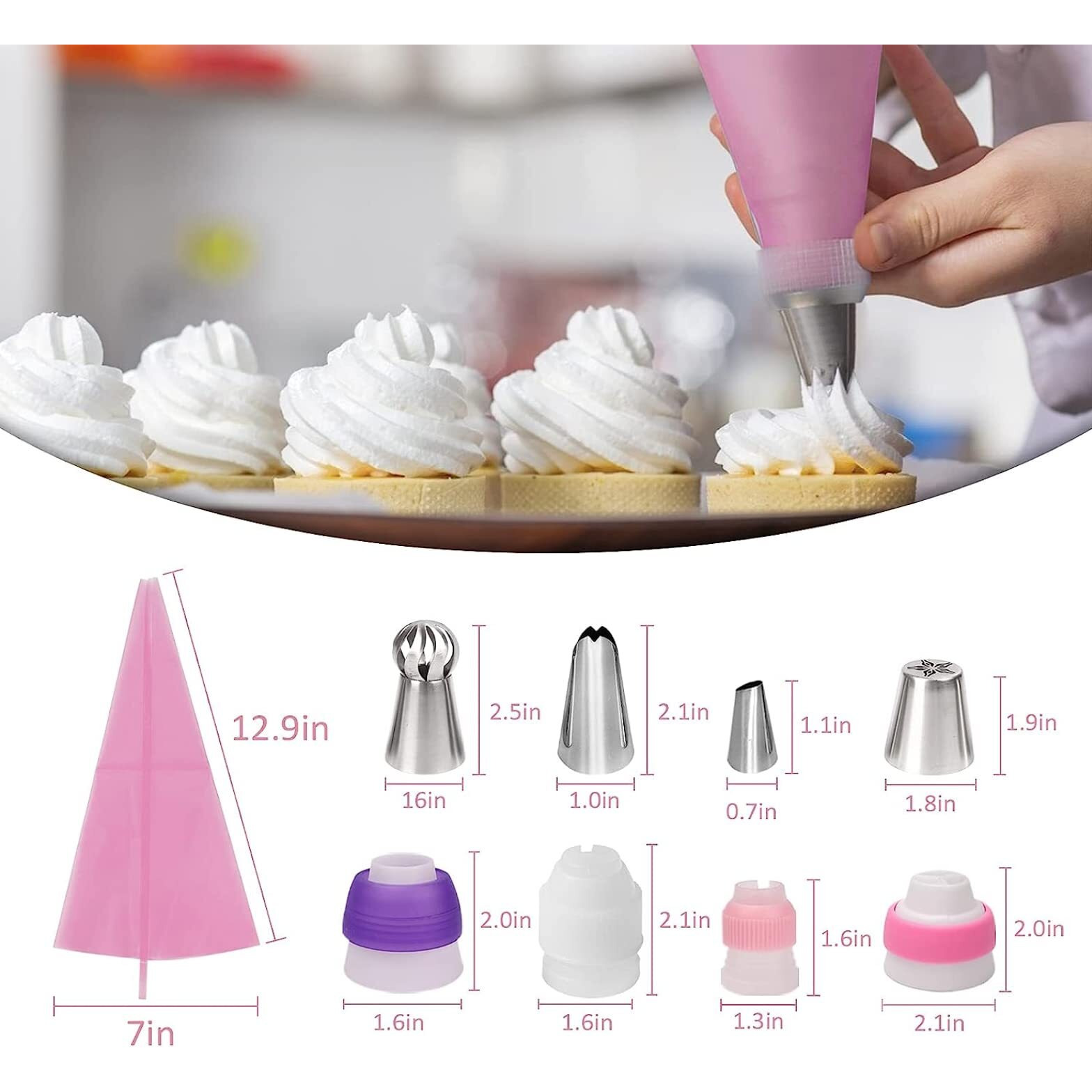 Arnision 359Pcs Cake Decorating Baking Supplies Kit, Baking Set With 66 Piping Tips, Icing Bags And Tips Set For Beginners,Baking Tools,Cupcake Decorating Kit