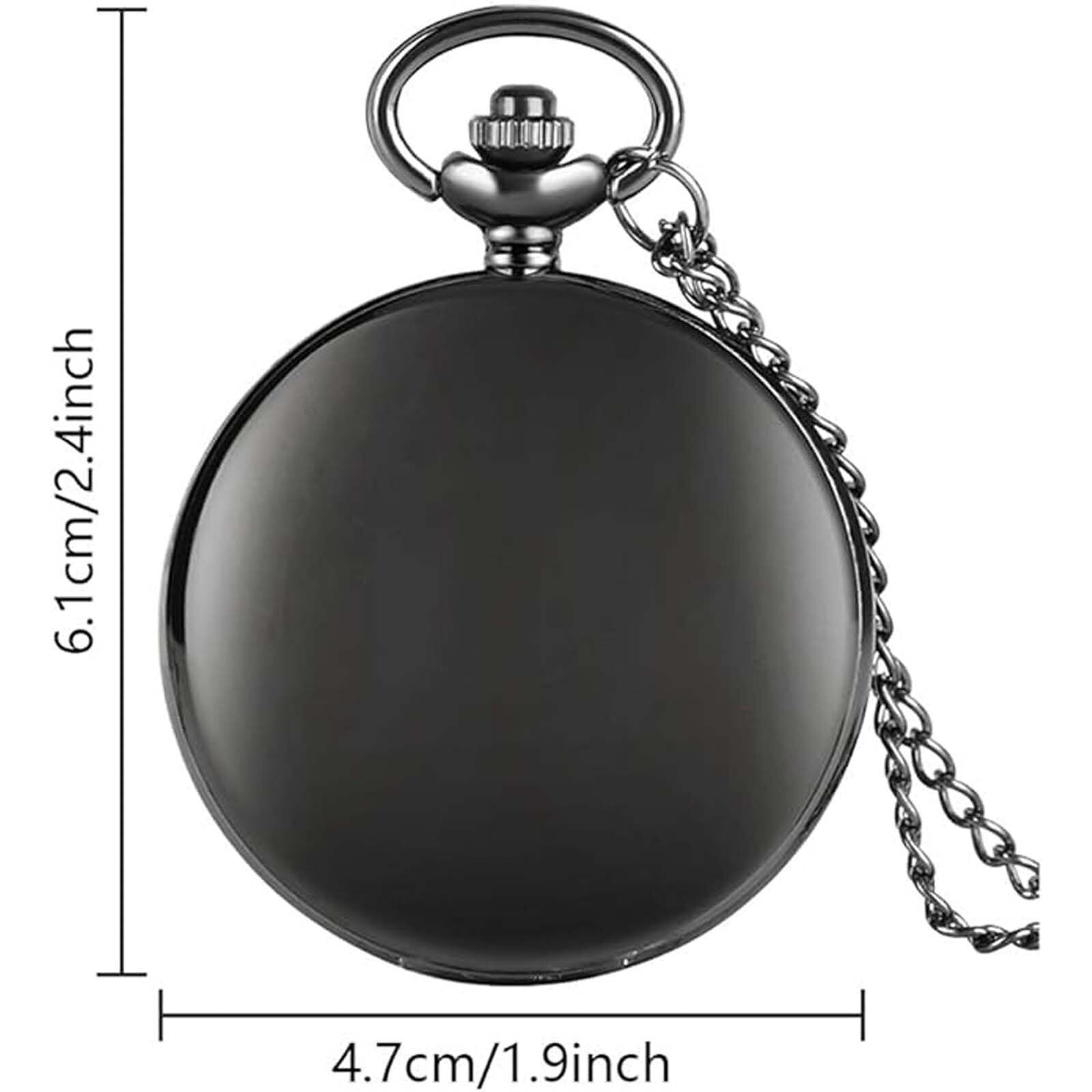 Alladaga Set Of 2 Classic Pocket Watch With Chain For Men And Women (Black Black)