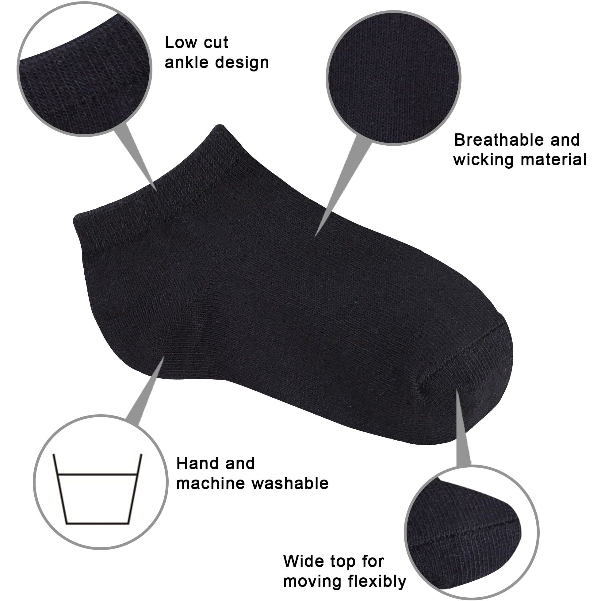Duufin 25 Pairs Toddler Ankle Socks Low Cut Kids Half Cushion Toddler Socks Black Low Rise Ankle Socks For Toddler Boys And Girls (0-12M)
