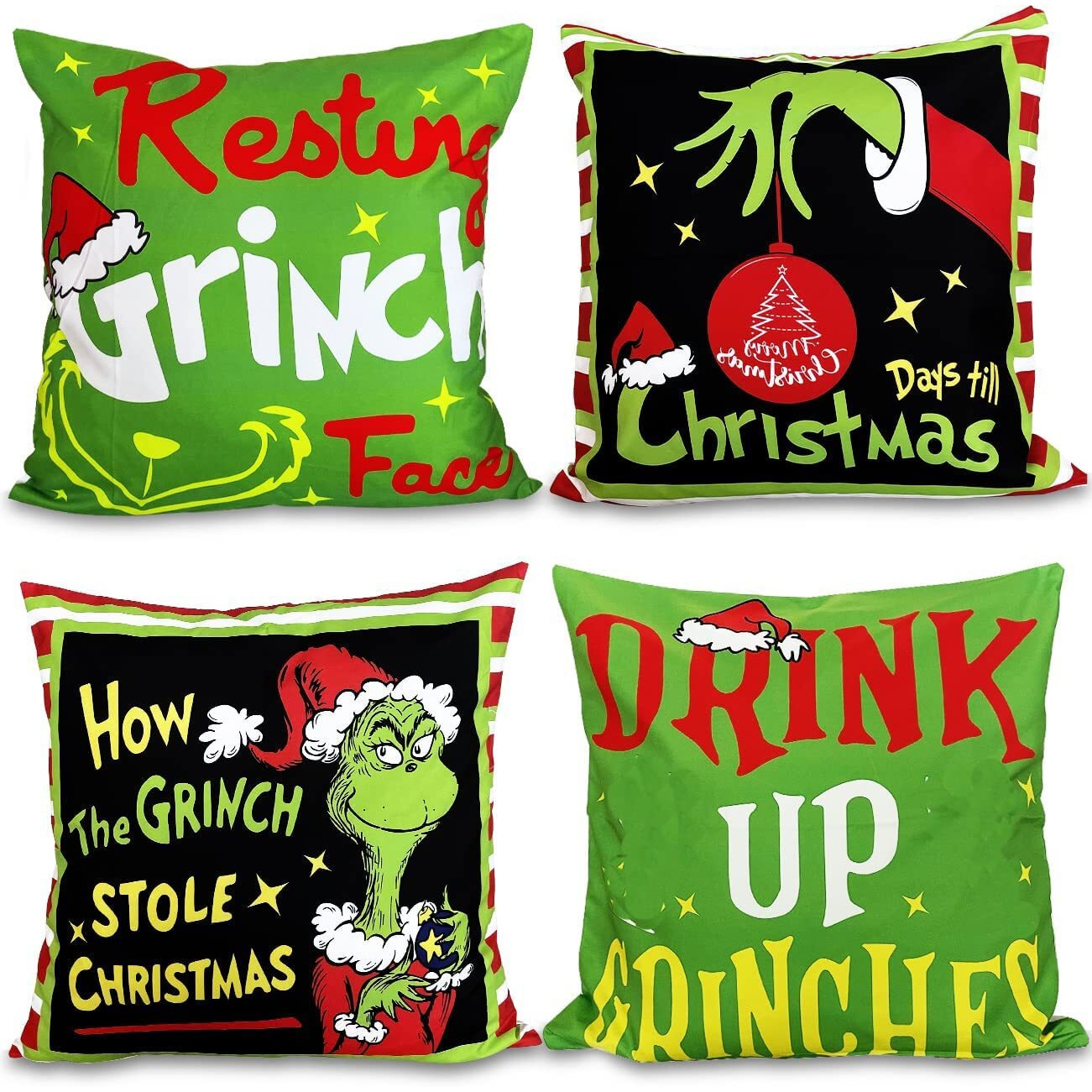 Christmas Pillow Covers For Grinch Christmas Decorations How The Grinch Stole Christmas Pillows Winter Holiday Throw Pillows Christmas Farmhouse Decor For Couch