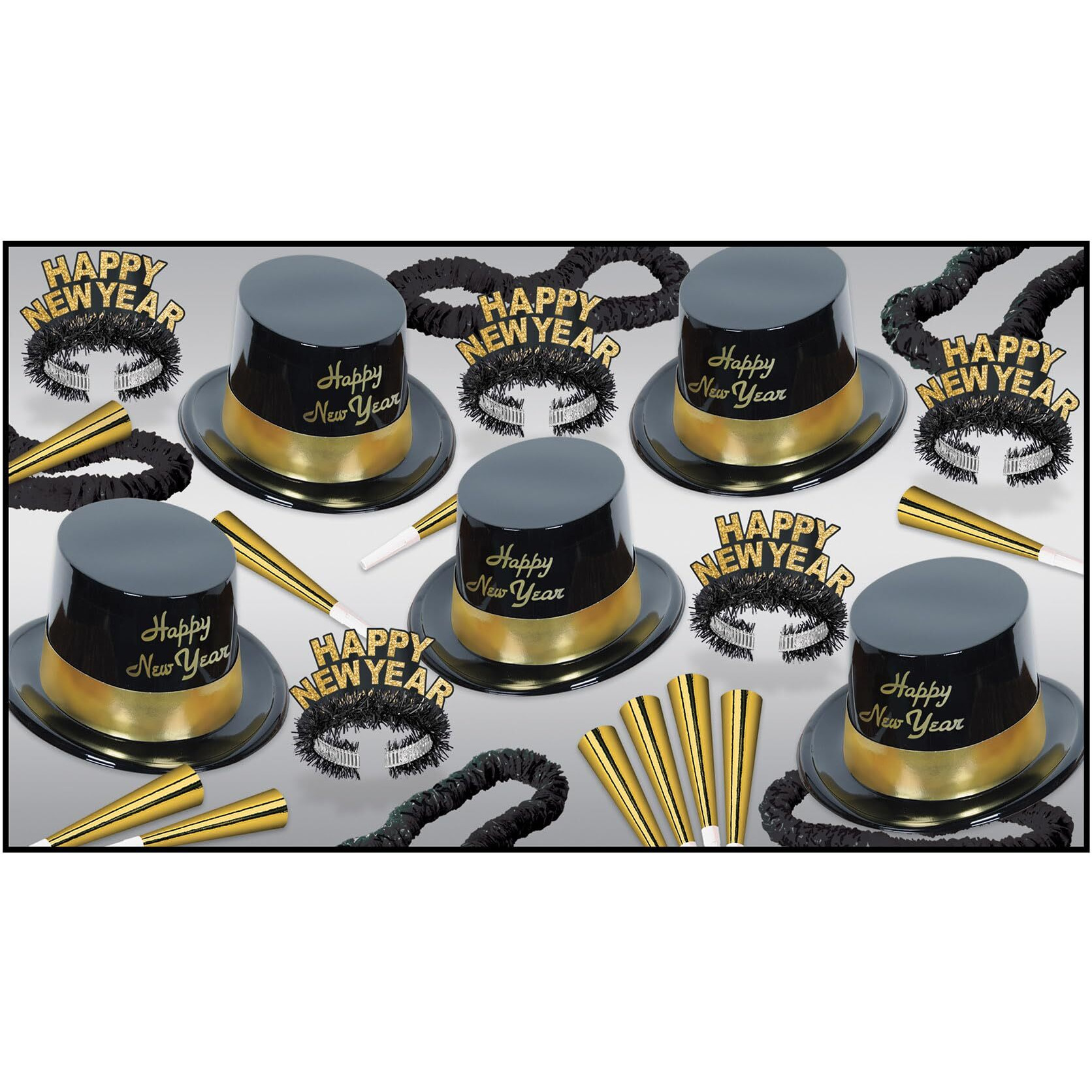 Beistle 88780Nrbkg 1-Pack Decorative Legacy Party Assortments For 10 People, Gold
