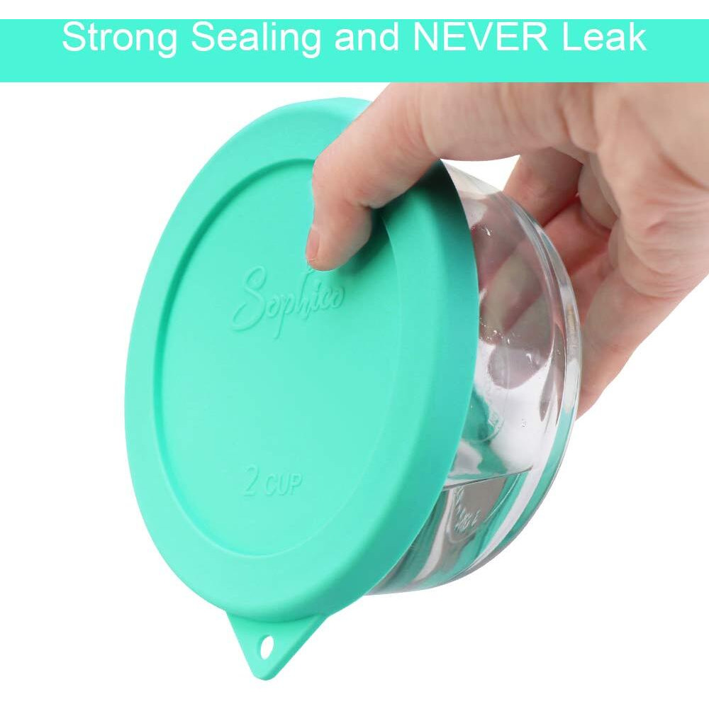 Sophico 2 Cup Round Silicone Storage Cover Lids Replacement For Anchor Hocking And Pyrex 7200-Pc Glass Bowls (Container Not Included) | Mix | 4 Pack