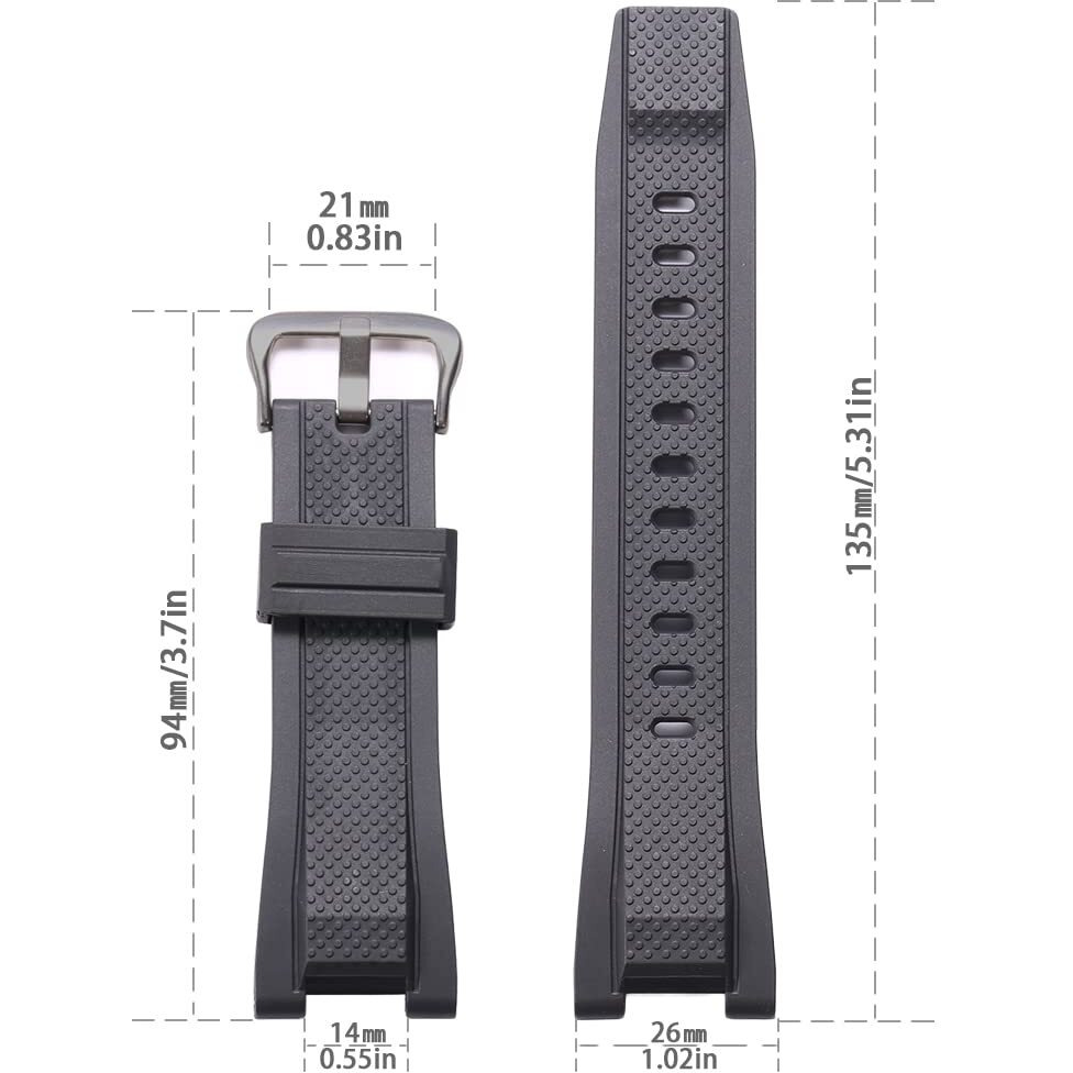 Xbhsw Resin Replacement Band Compatible With Casio G-Shock Gst-B100 Gst-S300 Gst-S110 Gst-S100 Men's Waterproof Rubber Strap Bracelet Watch Accessories(Black-B)