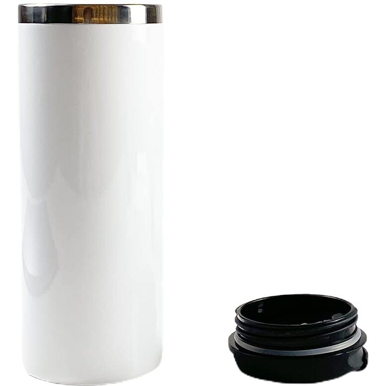 Mr.R 15Oz Sublimation Blanks Tumbler With Lid,Stainless Steel Double Wall Vacuum Insulated Travel Water Bottle Straight Mug,Durable Powder Coated Coffee Cup,White, 450Ml
