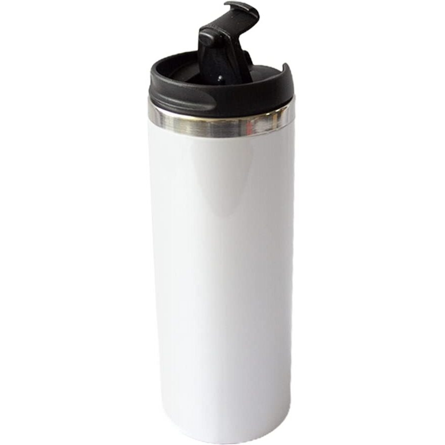 Mr.R 15Oz Sublimation Blanks Tumbler With Lid,Stainless Steel Double Wall Vacuum Insulated Travel Water Bottle Straight Mug,Durable Powder Coated Coffee Cup,White, 450Ml