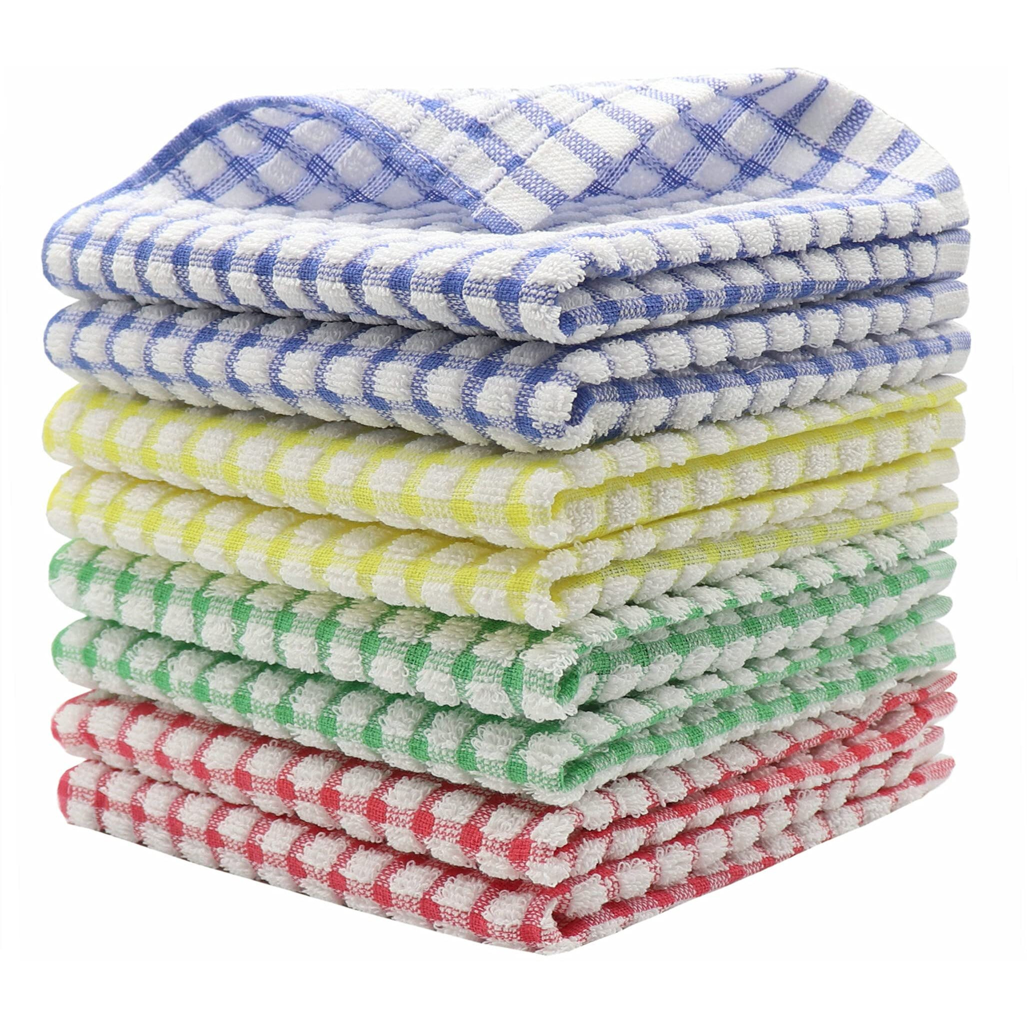 Hfgblg Cotton Cleaning Rags Terry Dish Cloths For Washing Dishes, Set Of 8 Dish Rags For Cleaning, Light And Soft Dish Towels For Kitchen Drying Dishes, 11.8 Inch X 11.8 Inch (Mix Color)