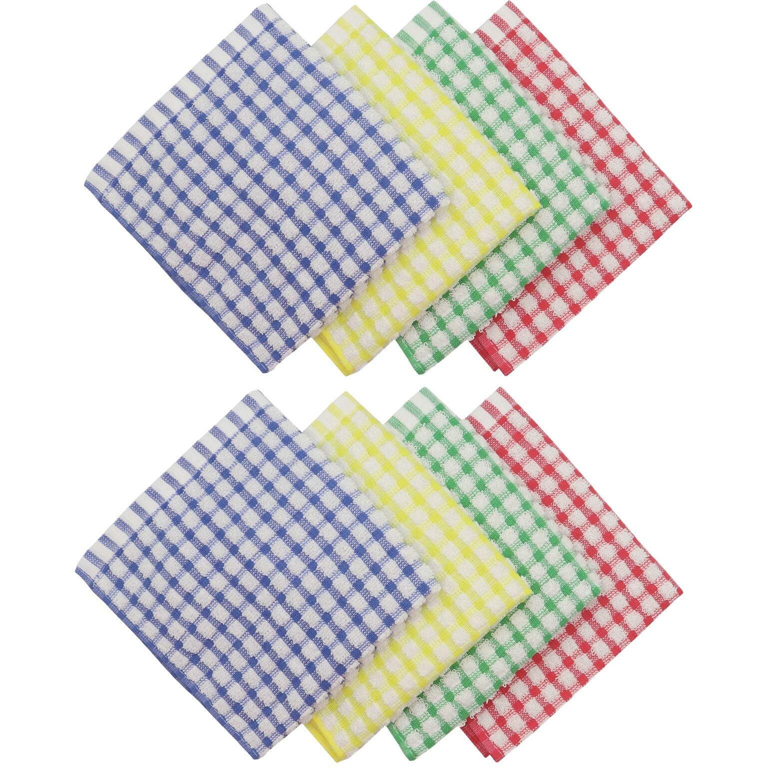 Hfgblg Cotton Cleaning Rags Terry Dish Cloths For Washing Dishes, Set Of 8 Dish Rags For Cleaning, Light And Soft Dish Towels For Kitchen Drying Dishes, 11.8 Inch X 11.8 Inch (Mix Color)