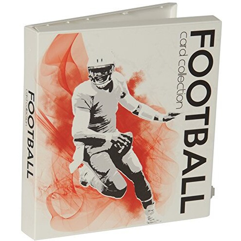 Unikeep Football Themed Trading Card Collection Binder With Trading Card Pages. (Orange Player, Poly Rings)