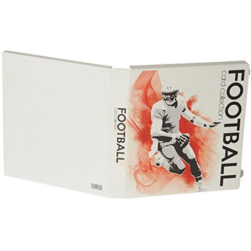 Unikeep Football Themed Trading Card Collection Binder With Trading Card Pages. (Orange Player, Poly Rings)