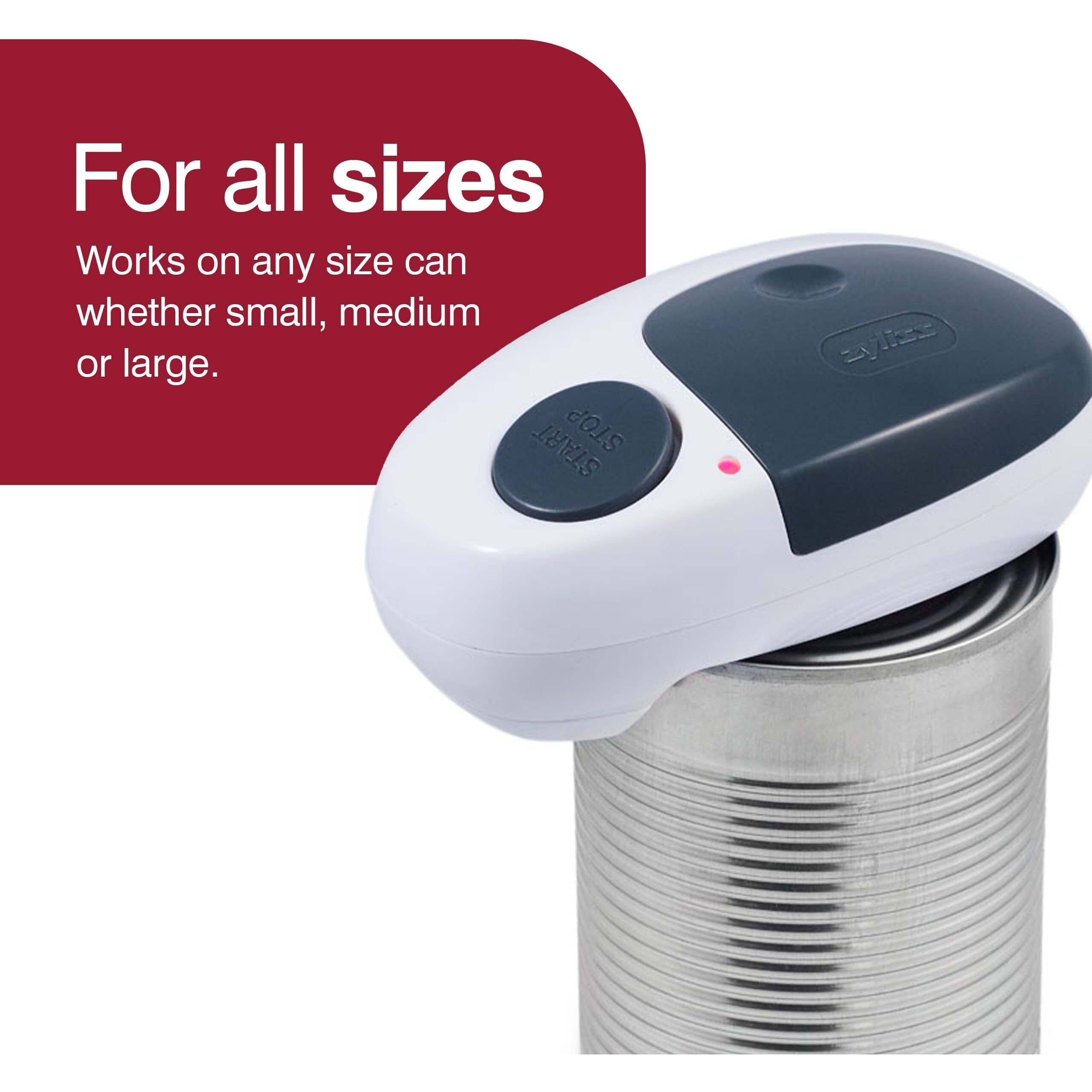 Zyliss Easican Electronic Can Opener - Electric Can Opener - Automatic, Smooth Edge Can Opener - Kitchen Tool & Gadget For Seniors & Arthritic Adults - Gray/White
