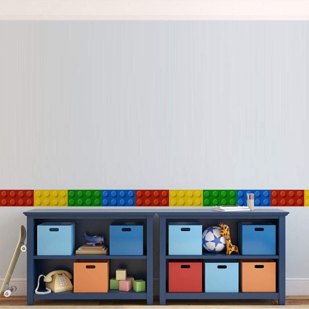 Ufengke Building Blocks Wall Stickers Skirting Board Wall Decals Art Decor For Kids Bedroom Living Room Nursery