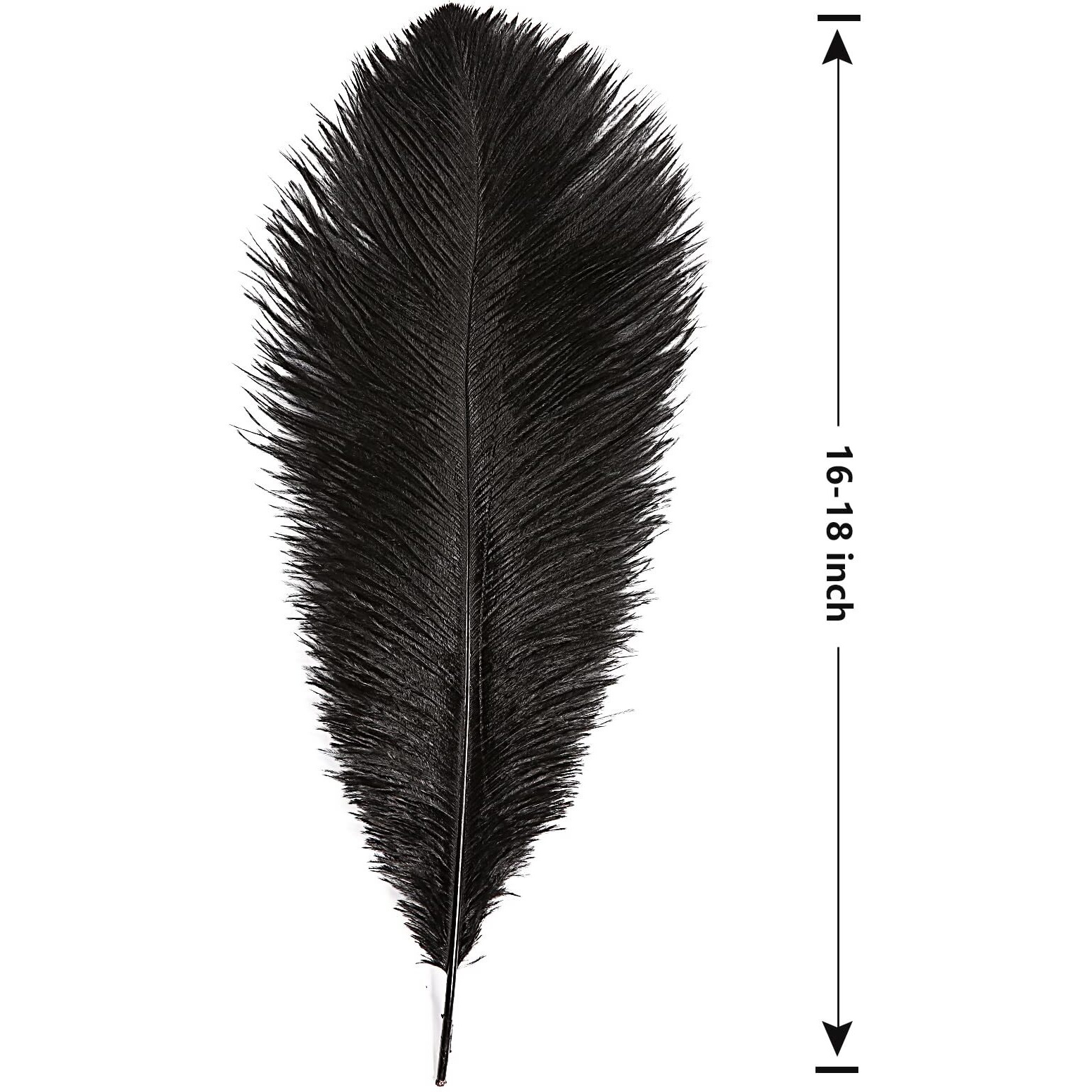 Tharaht Black Ostrich Feathers 12Pcs Large Natural Bulk 16-18Inch 40Cm-45Cm For Wedding Party Centerpieces Halloween And Home Decoration Feathers