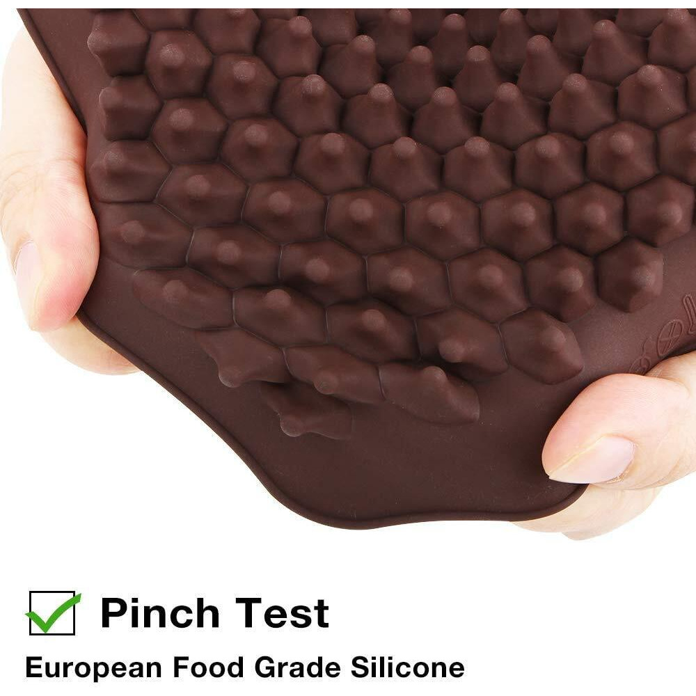 Webake Chocolate Chip Mold 202 Cavity Silicone Mini Candy Molds Lfgb 2 Pack For Non Dairy & Sugar Organic Chocolate Chips & Mini Gumdrop, Ganache, Small Dot Cake Decoration (1 Scraper Included)