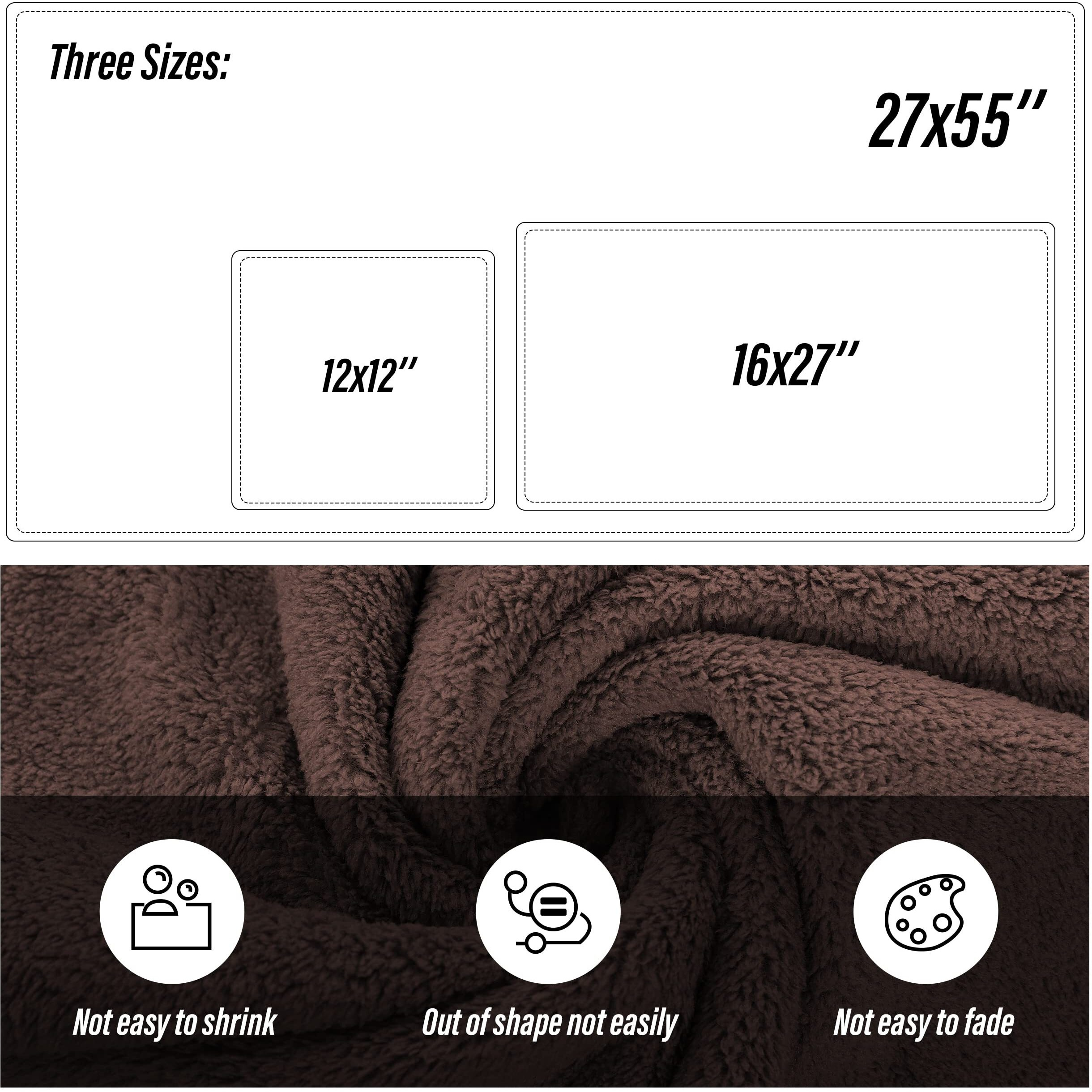 Moonqueen Ultra Soft Microfiber Coral Velvet Towel Set - Quick Drying, 2 Bath Towels, 2 Hand Towels, 2 Washcloths - Wood Brown, 6 Pcs
