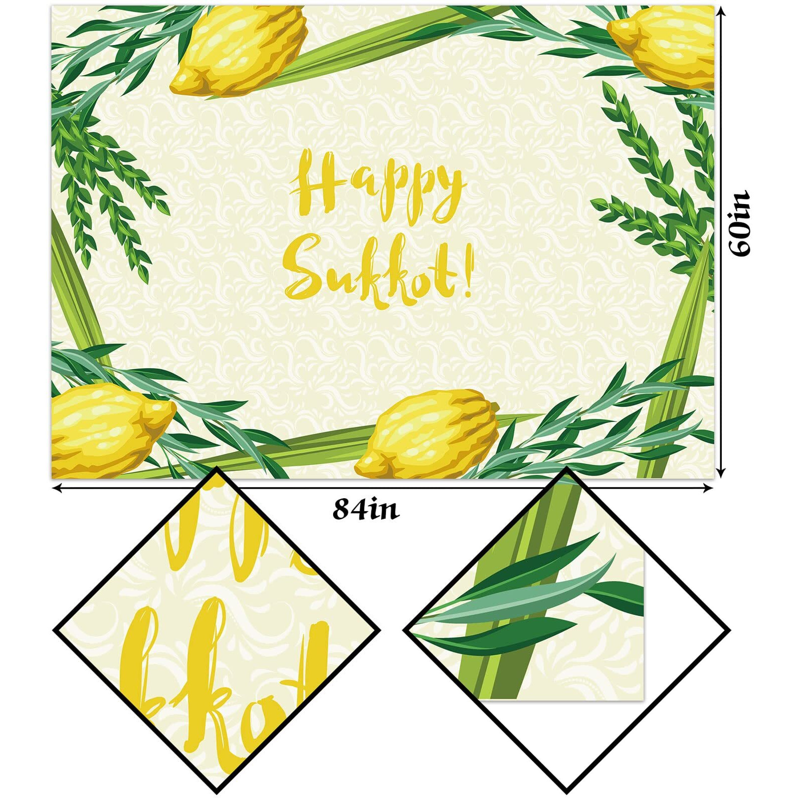 Hafangry Sukkah Table Cloth Sukkot Etrog Hadass Aravah Lulav Decor Jewish Holiday Party Decorations Supplies Kitchen Dining Room Home Table Cover