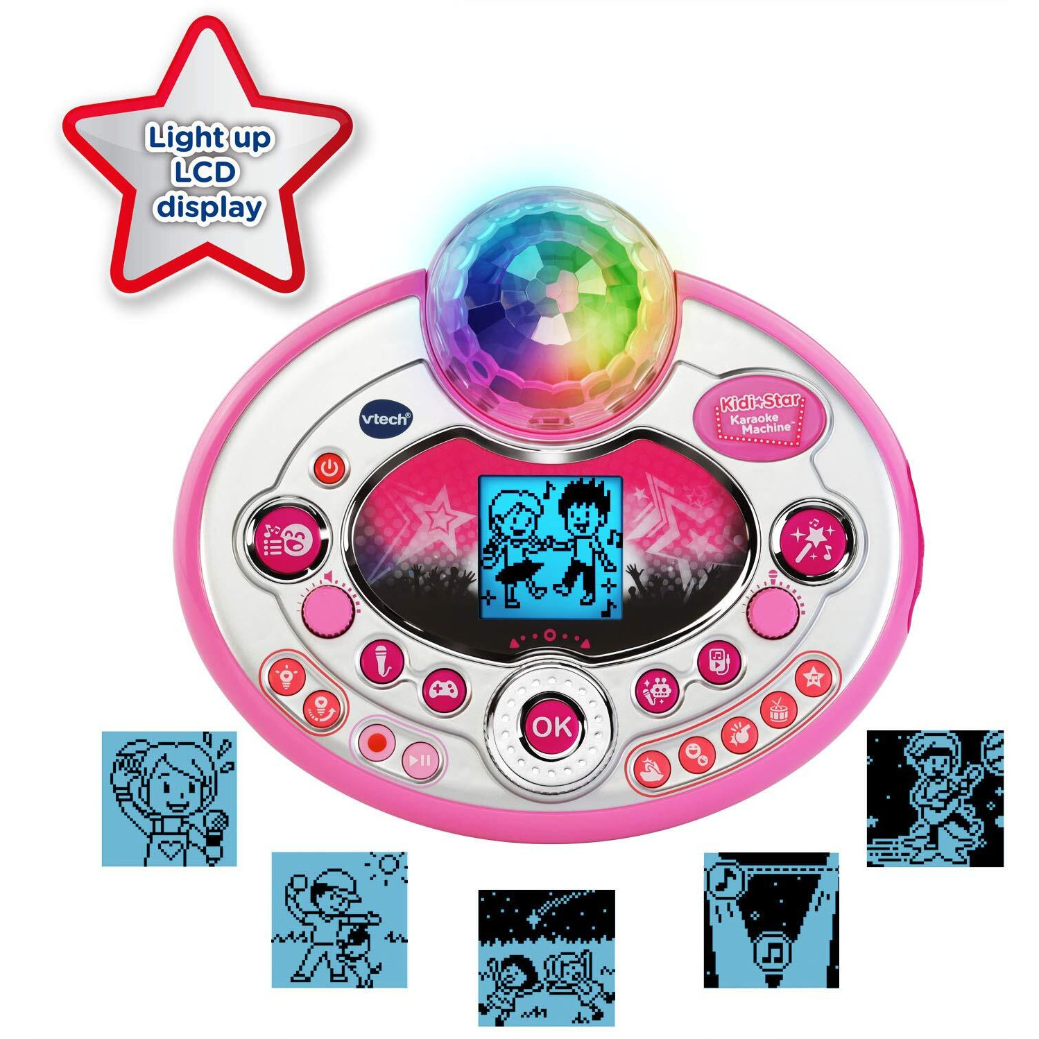 Vtech Kidi Star Karaoke Machine Deluxe, 2 Microphones With Ac Adapter, Pink