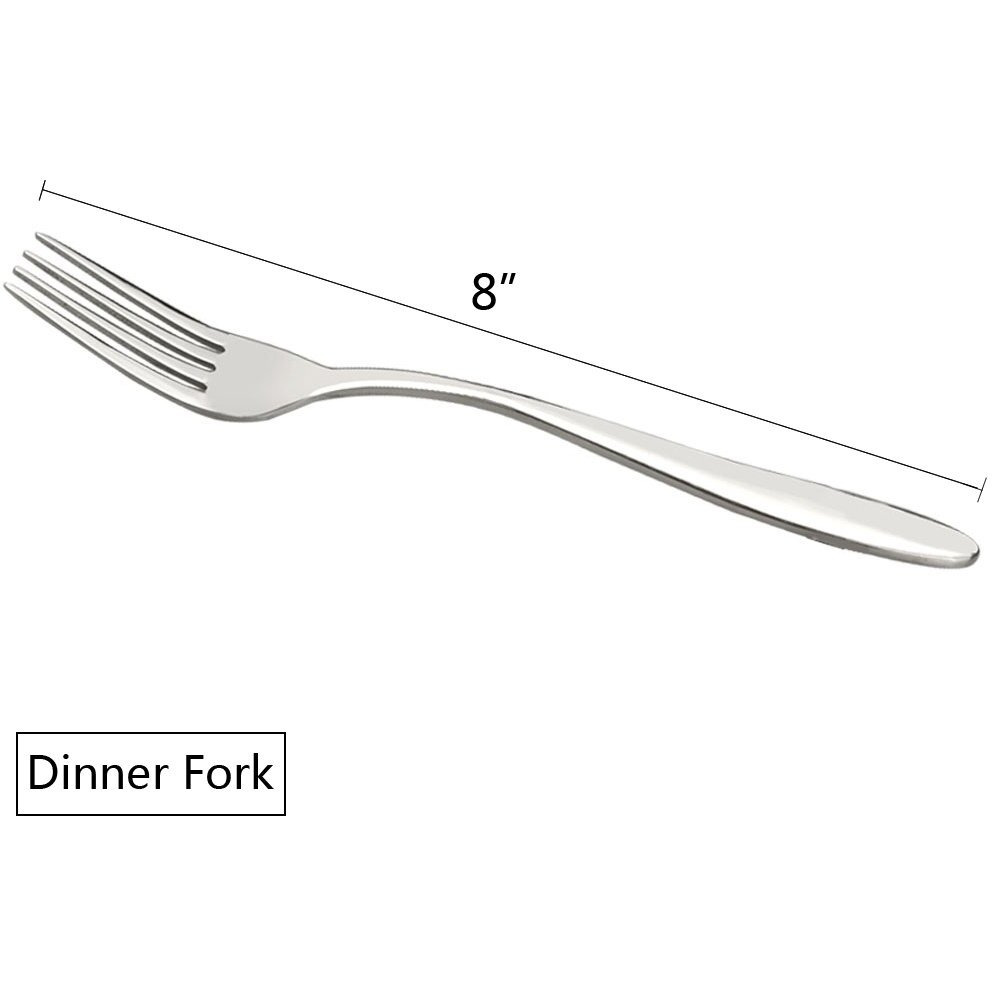 Ramddy Dinner Fork Flatware Set, 18/10 Stainless Steel Table Forks, 12 Pieces, A