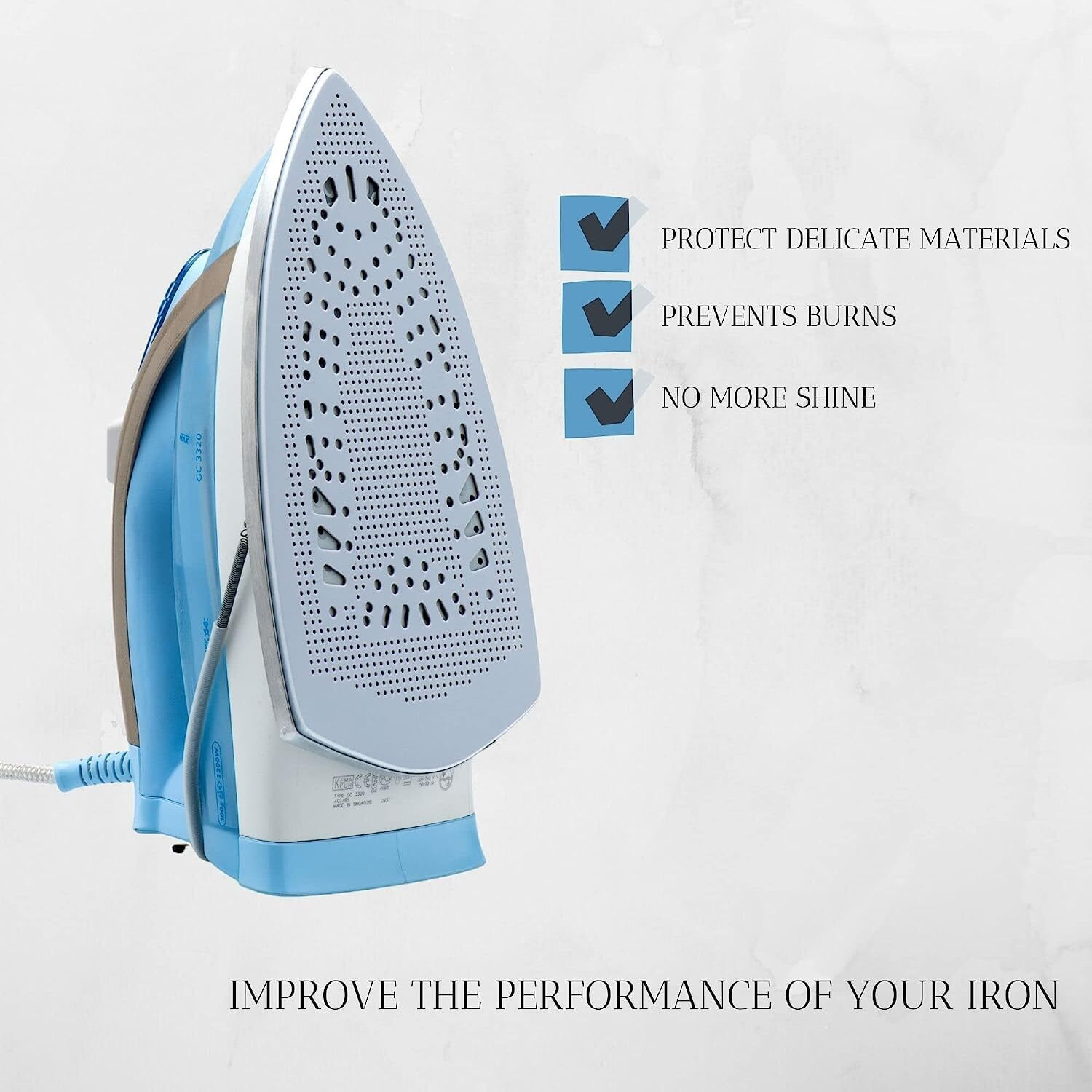 Erreke Iron Protective Cover, Non Stick Iron Sole To Improve Ironing Results, Fits Most Irons, Easy Installation Iron Shoe Cover Accessory..