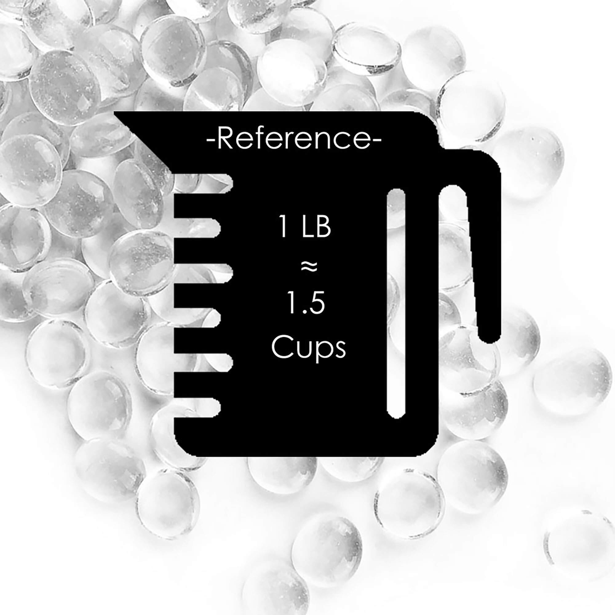 Cys Excel Clear Glass Gemstone Beads Vase Fillers (1 Lb) Flat Marble Beads Multiple Color Choices Aquarium Decor Rocks Floral Stones Decorative Mosaic Gem Pebbles (Approx. 85-100 Pcs)