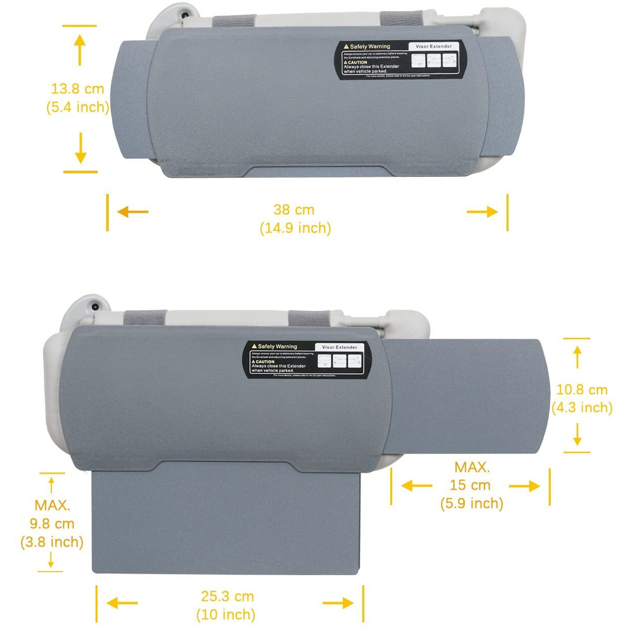 Wanpool Car Visor Sunshade Extender, Window Shade, Anti-Glare Sun Blocker For Driver Or Front Seat Passenger,1 Piece (Gray)