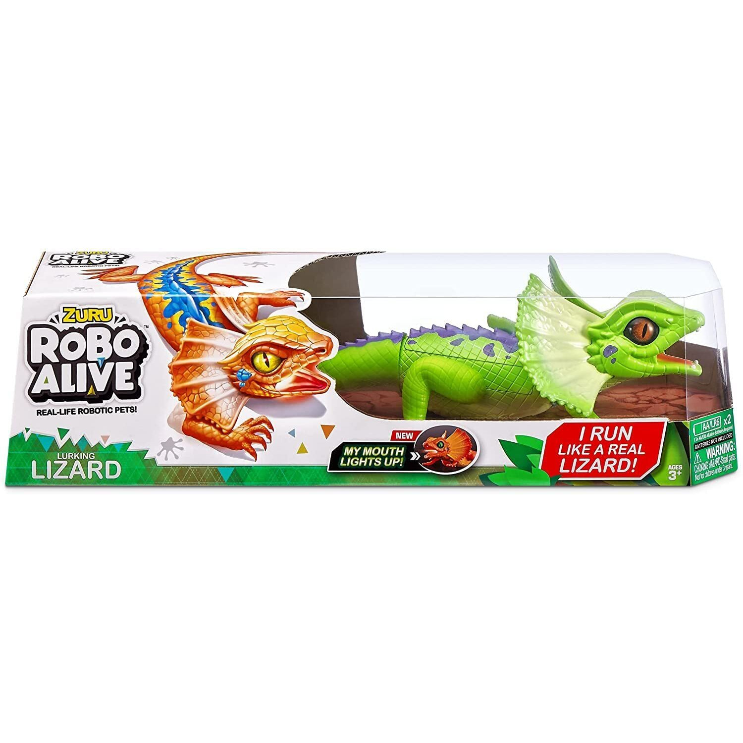 Robo Alive Lurking Lizard Series 3 Green By Zuru Battery-Powered Robotic Light Up Interactive Electronic Reptile Toy That Moves (Green)