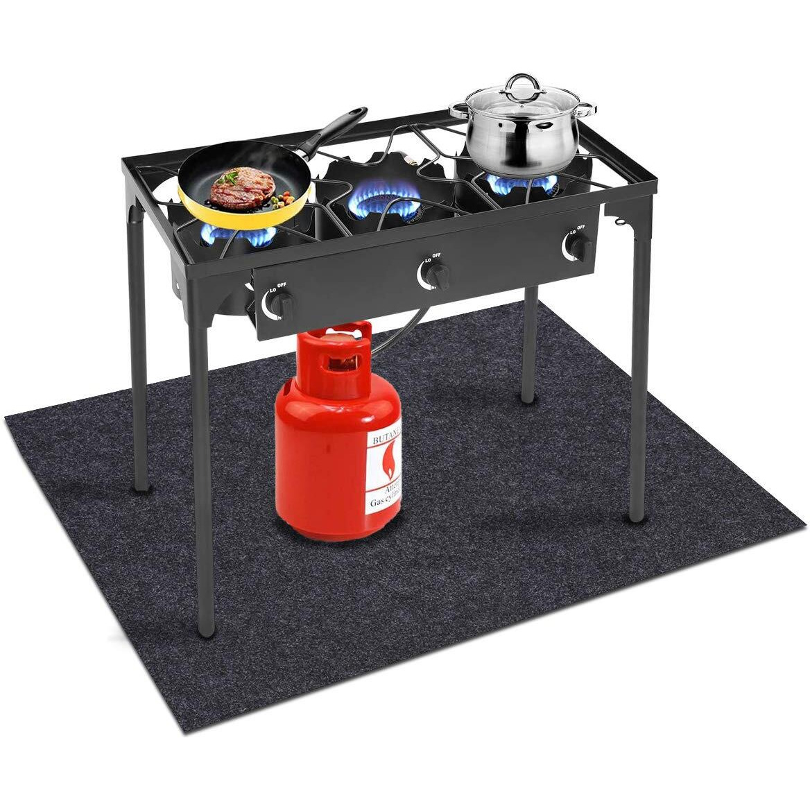 Turkey Fryer Mat,For Floor Surface/Absorbent Mat Lightweight Washable Floor Mat To Protect Decks And Patios From Grease Splatter,Against Damage And Oil Stains Or Grease Spills,Back Non-Slip (36     40)